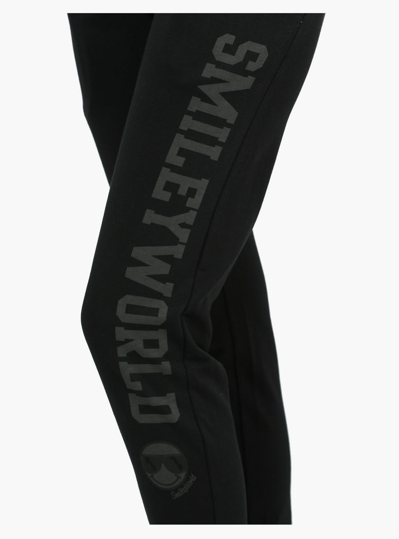 Smiley World Jog Pants with Ribbed Waist and Cuffs-women-clothing-bottoms-joggers-image-4