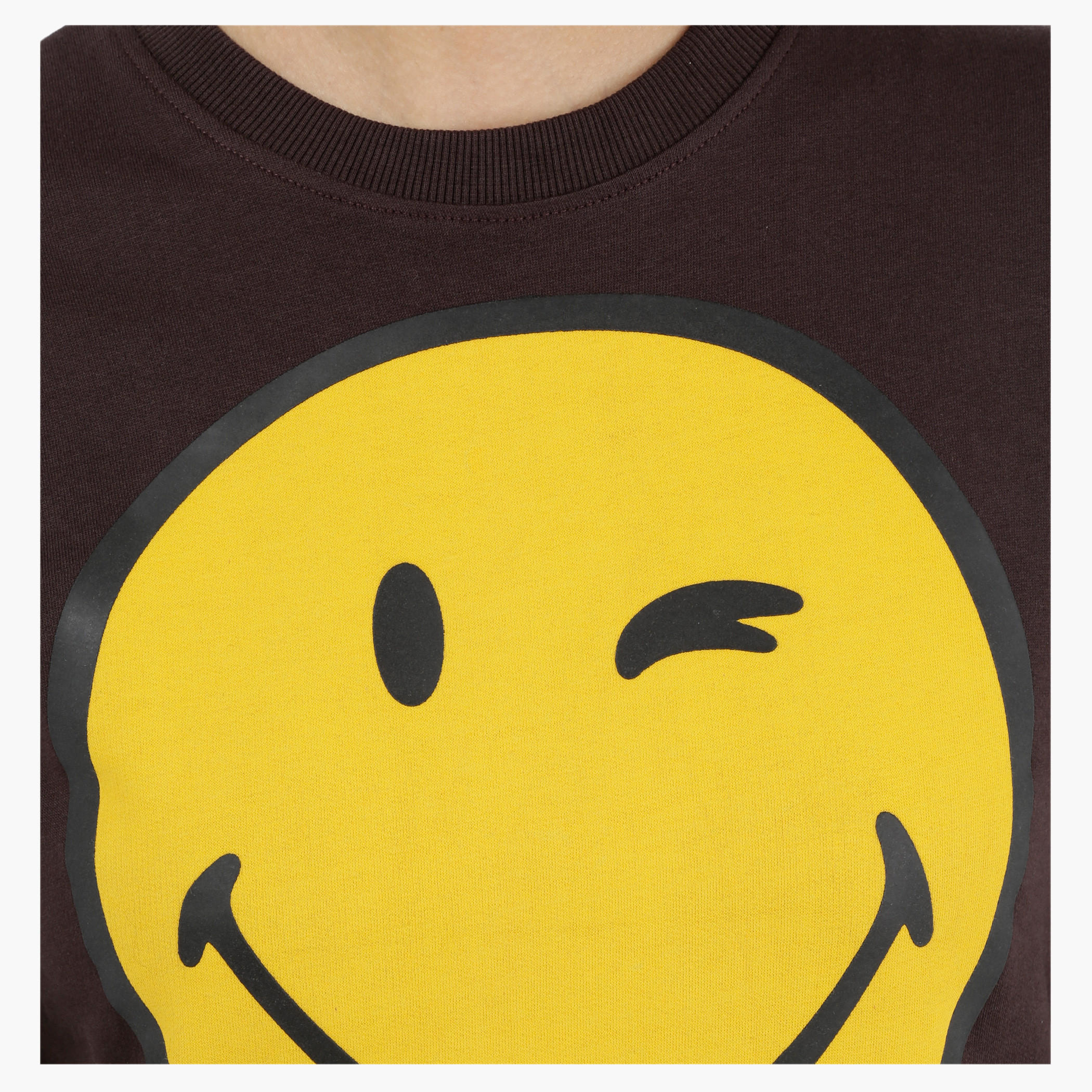 Smiley World Graphic Print Sweatshirt with Long Sleeves-women-winterwear-hoodiesandsweatshirts-sweatshirts-image-4