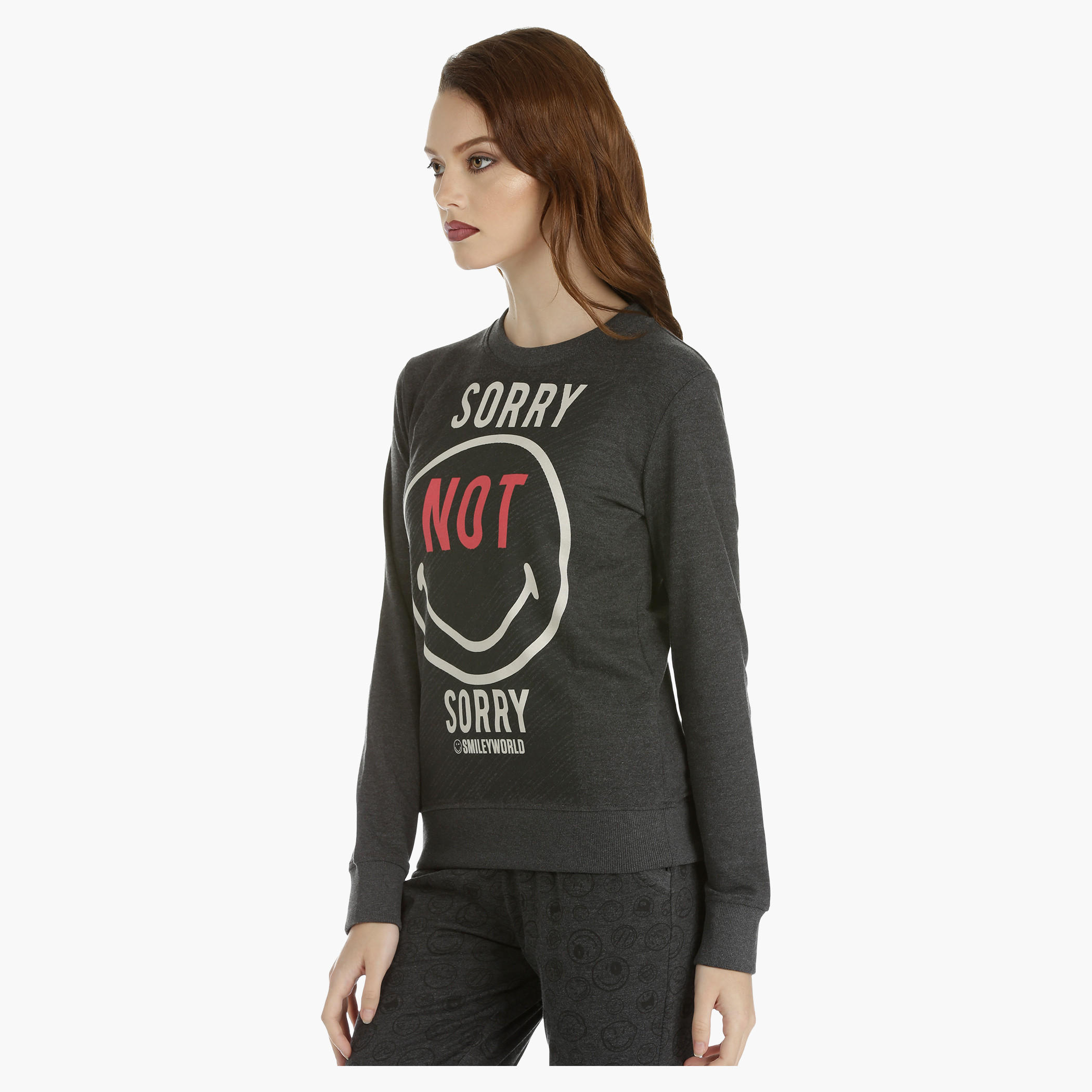 Smiley World Printed sweatshirt with Long Sleeves-women-winterwear-hoodiesandsweatshirts-sweatshirts-image-3