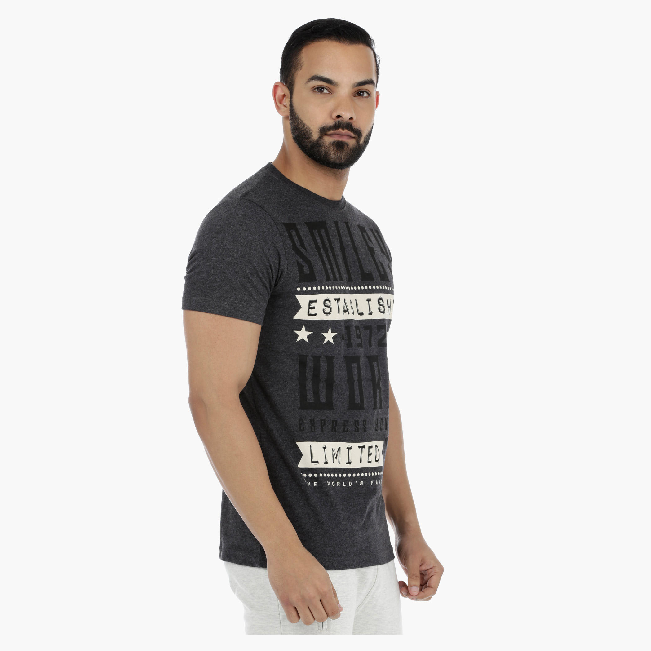 Smiley World Printed T-Shirt with Short Sleeves-men-clothing-tshirtsandpolos-tshirts-image-3