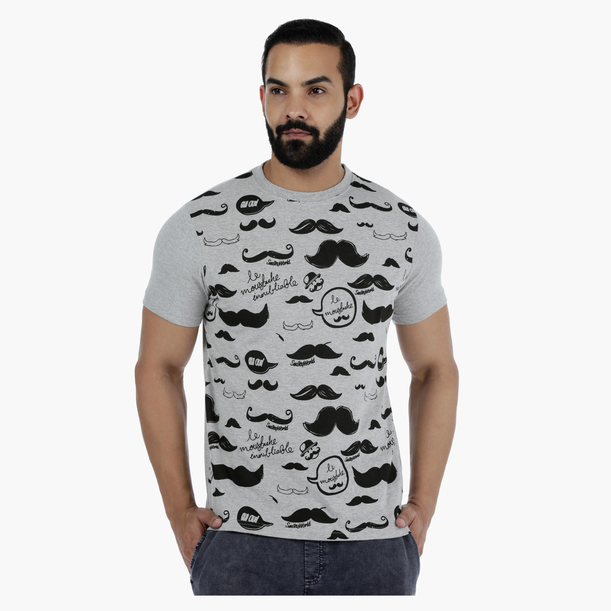 Smiley World Printed T-Shirt with Short Sleeves-men-clothing-tshirtsandpolos-tshirts-image-1