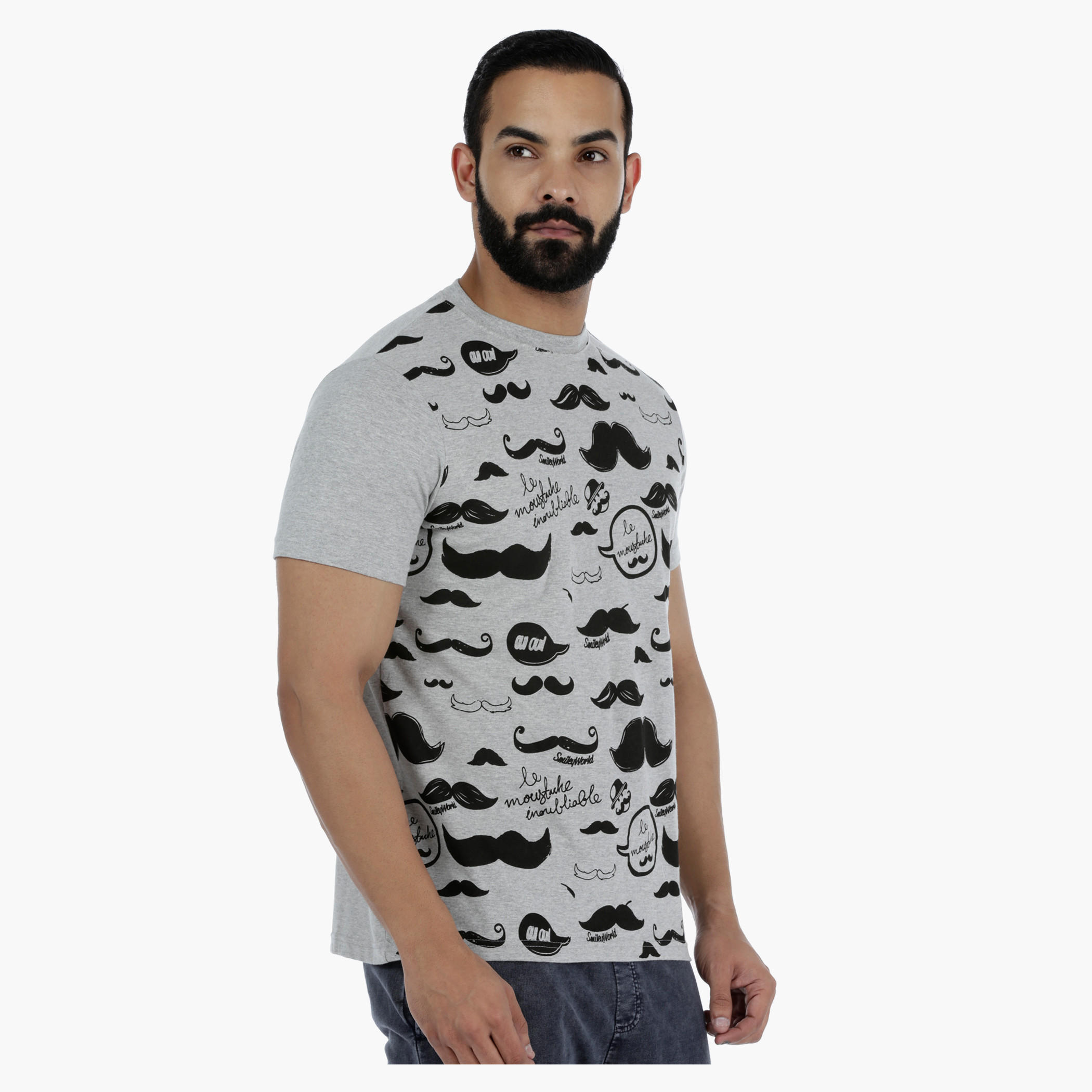 Smiley World Printed T-Shirt with Short Sleeves-men-clothing-tshirtsandpolos-tshirts-image-3