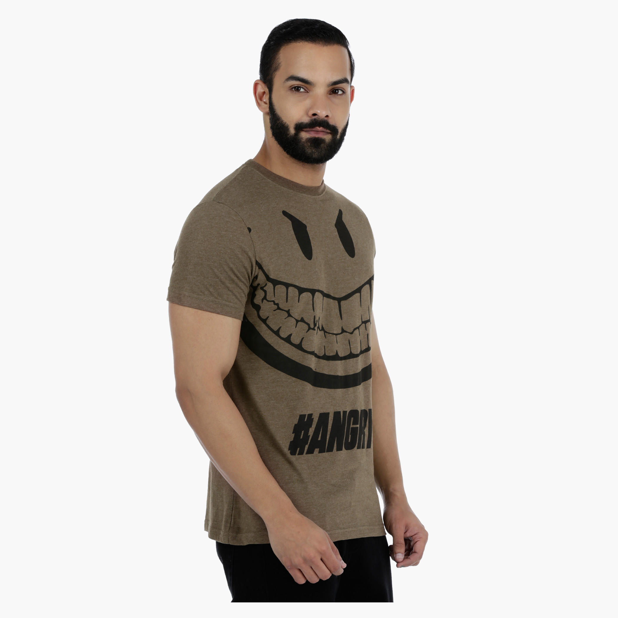 Smiley World Graphic Print Short Sleeves Melange T-shirt-men-clothing-tshirtsandpolos-tshirts-image-3