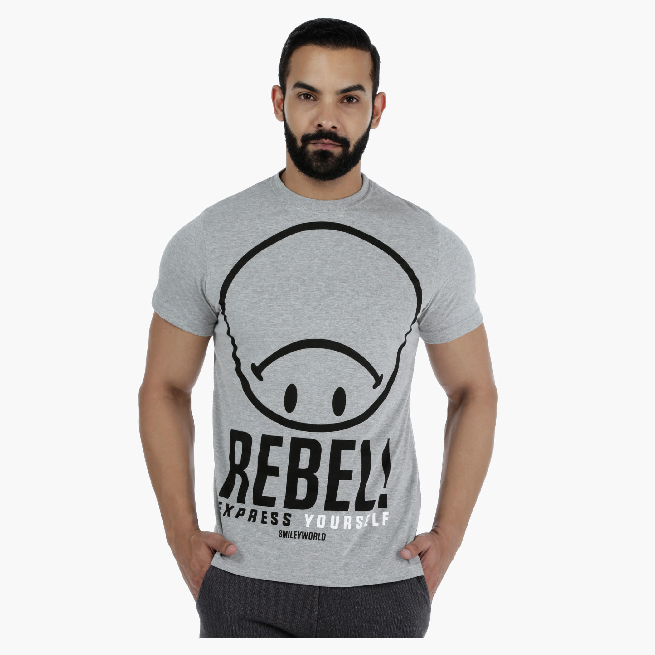 Smiley World Printed T-Shirt with Short Sleeves-men-clothing-tshirtsandpolos-tshirts-image-1