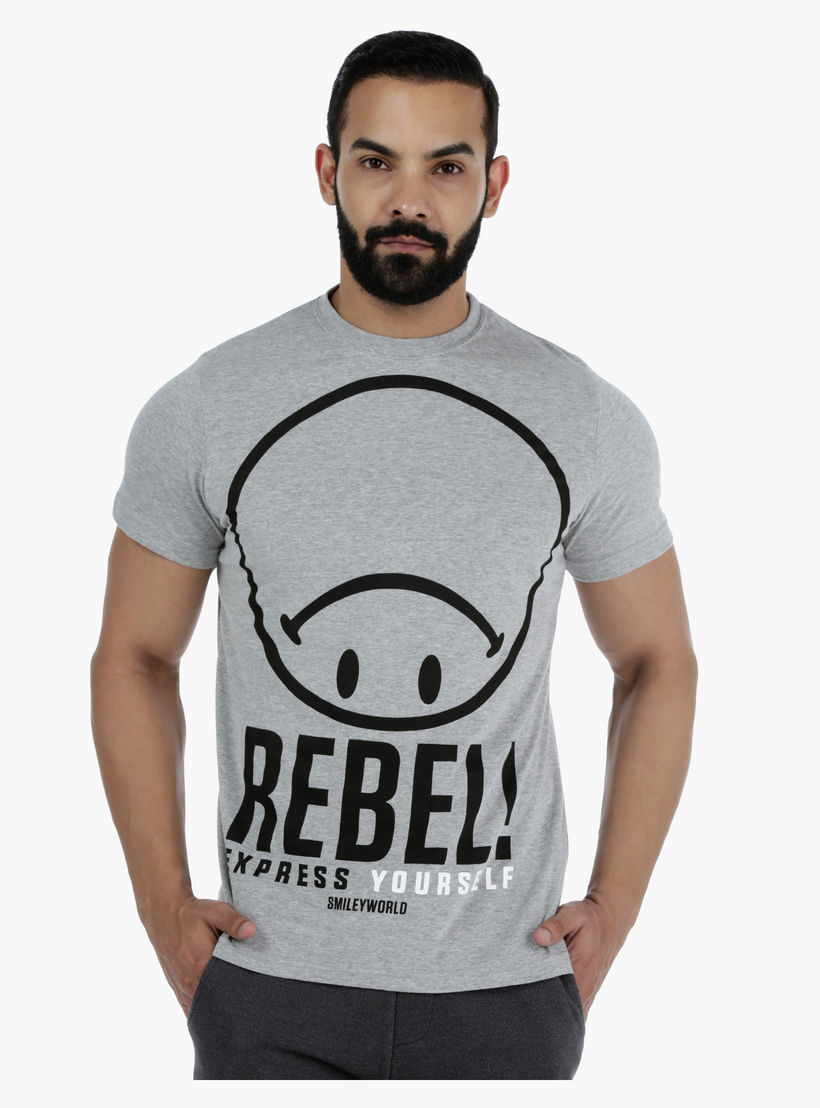 Smiley World Printed T-Shirt with Short Sleeves-men-clothing-tshirtsandpolos-tshirts-image-1