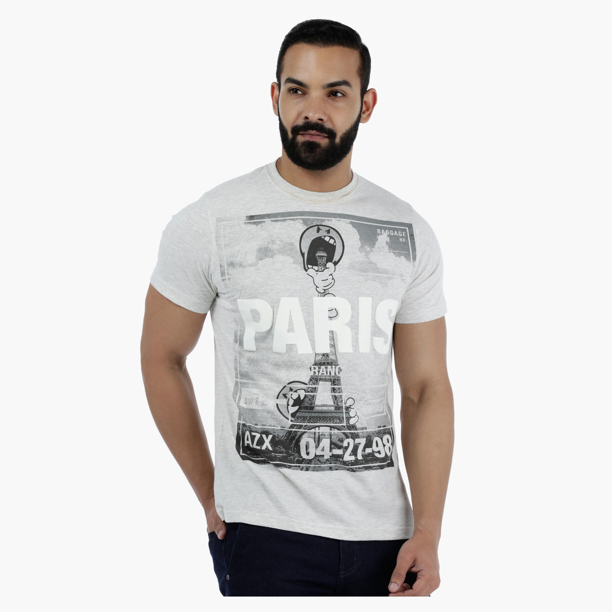 Printed Round Neck Short Sleeves Cotton T-Shirt-men-clothing-tshirtsandpolos-tshirts-image-1
