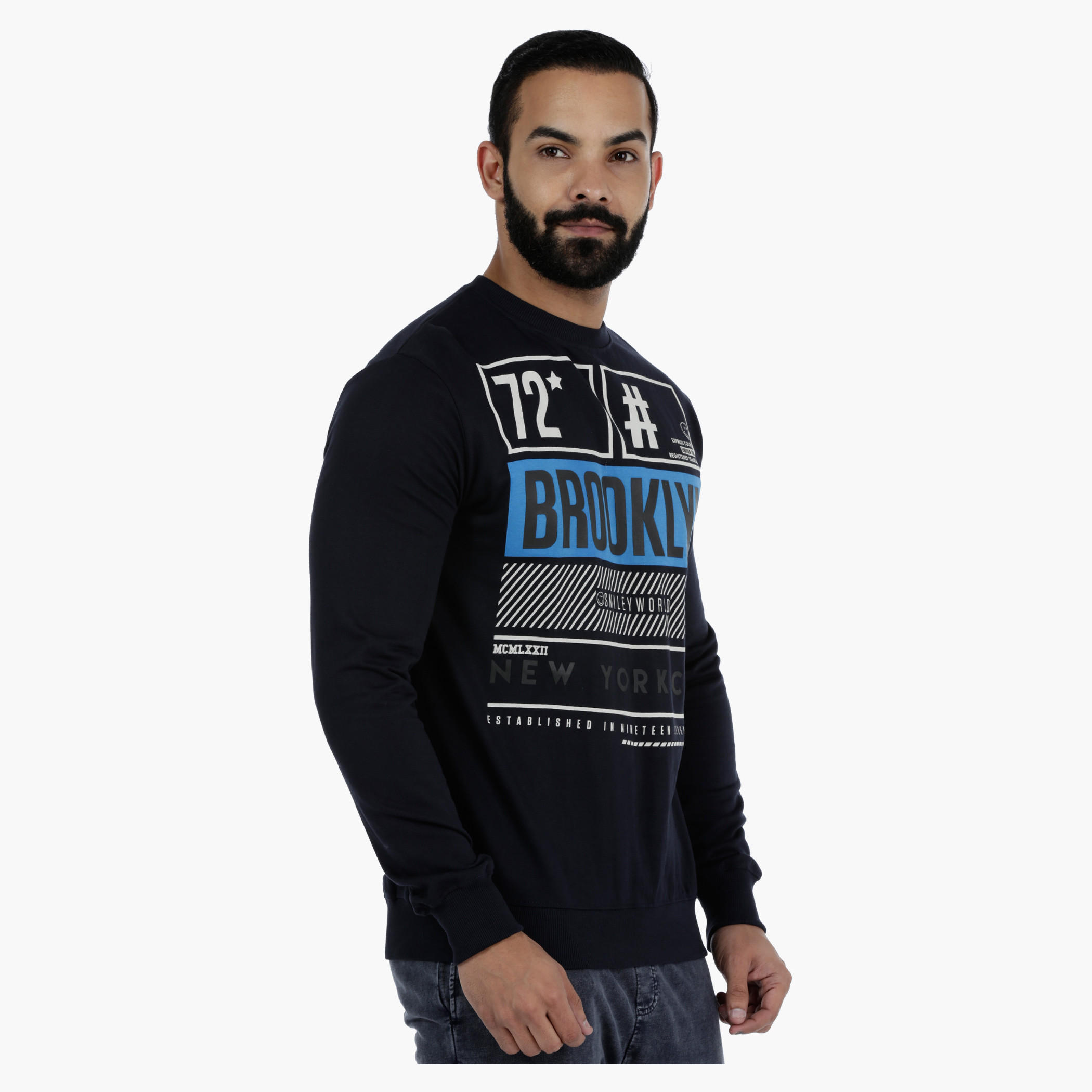 Smiley World Printed Sweatshirt with Long Sleeves-men-winterwear-hoodiesandsweatshirts-image-3