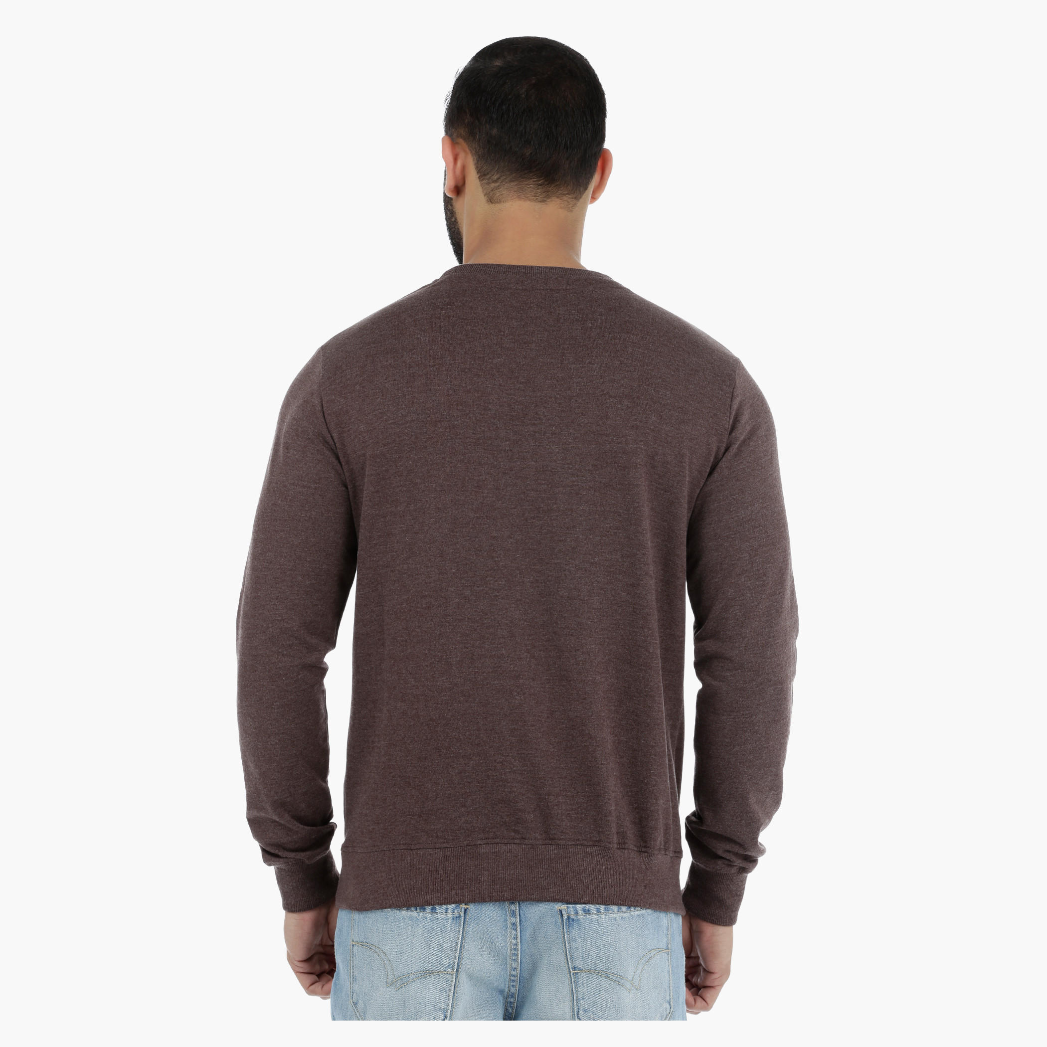 Smiley World Graphic Print Long Sleeves Melange Sweatshirt-men-winterwear-hoodiesandsweatshirts-image-2