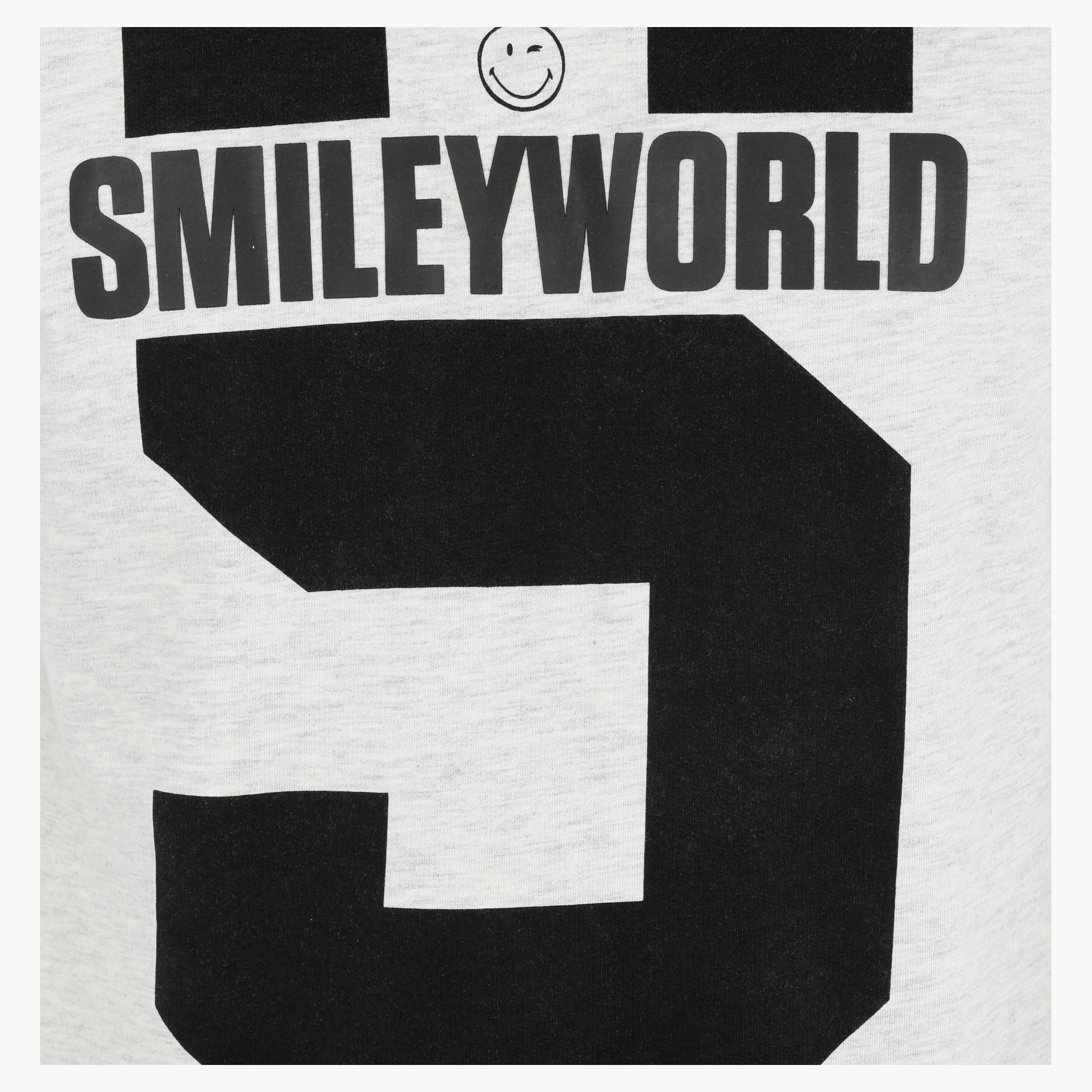 Smiley World Graphic Print Long Sleeves Melange Sweatshirt-men-winterwear-hoodiesandsweatshirts-image-4