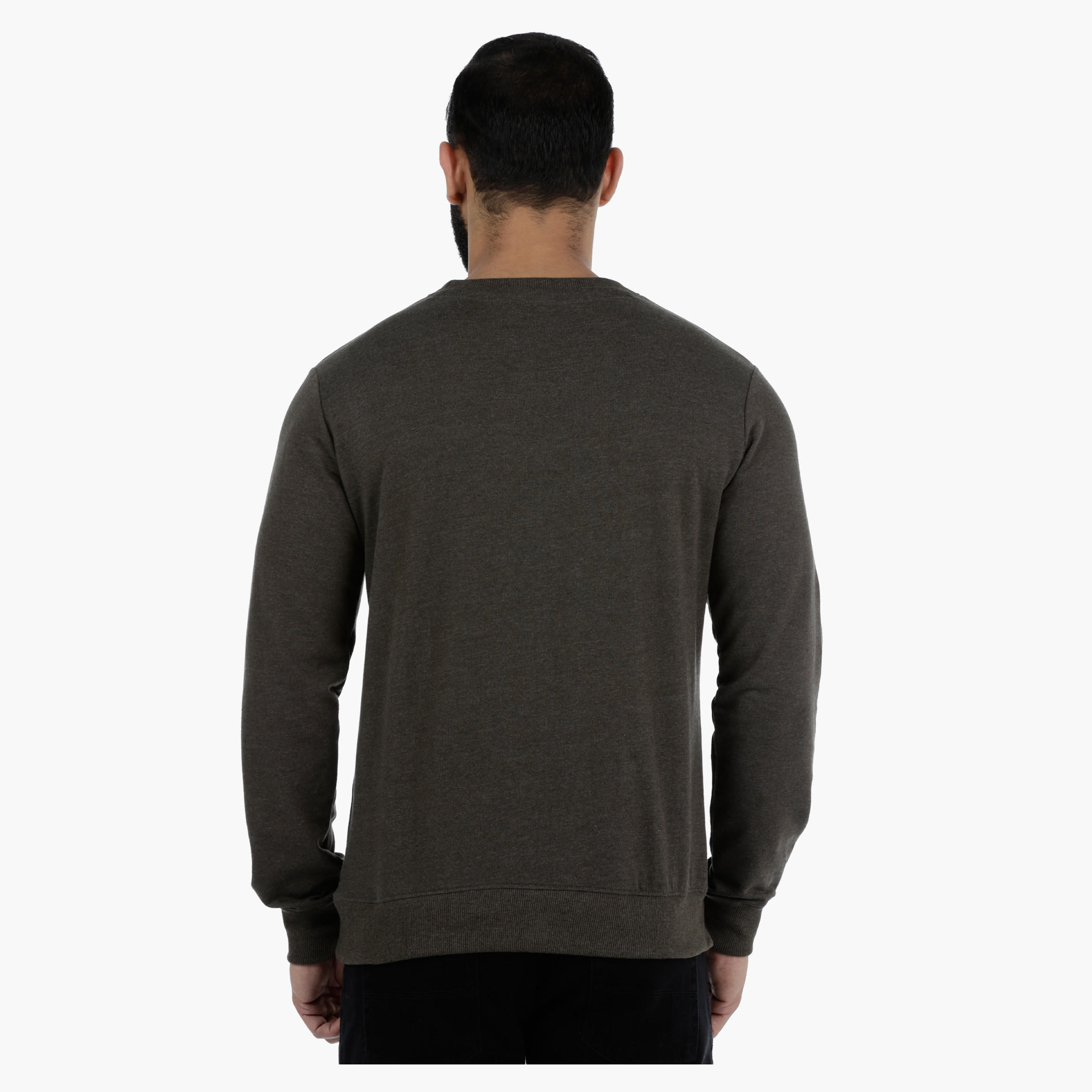 Smiley World Graphic Print Long Sleeves Melange T-shirt-men-winterwear-hoodiesandsweatshirts-image-2