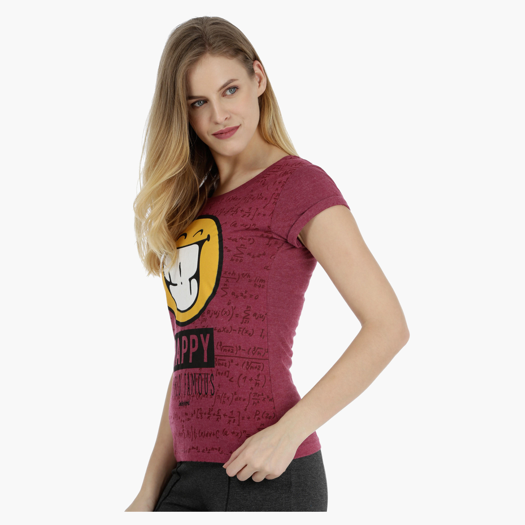 Smiley World Short-sleeved Graphic T-shirt-women-clothing-tshirts-image-3