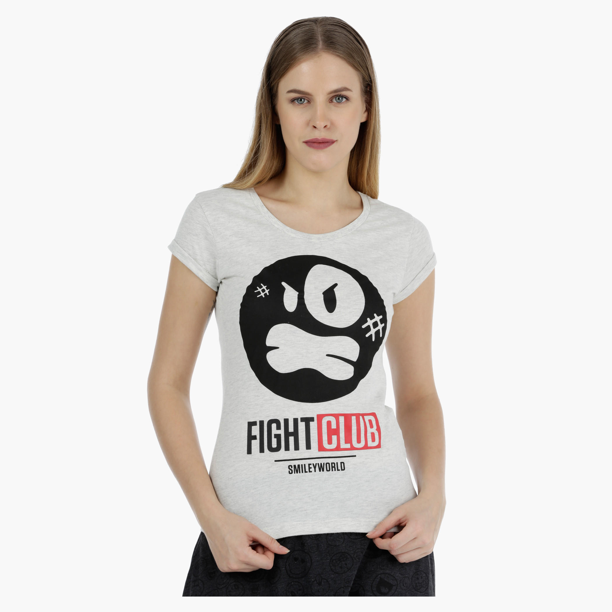 Smiley World Graphic Short-sleeved T-shirt-women-clothing-tshirts-image-5