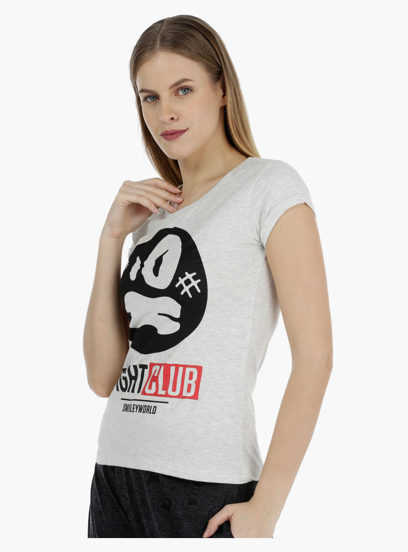Smiley World Graphic Short-sleeved T-shirt-women-clothing-tshirts-image-3