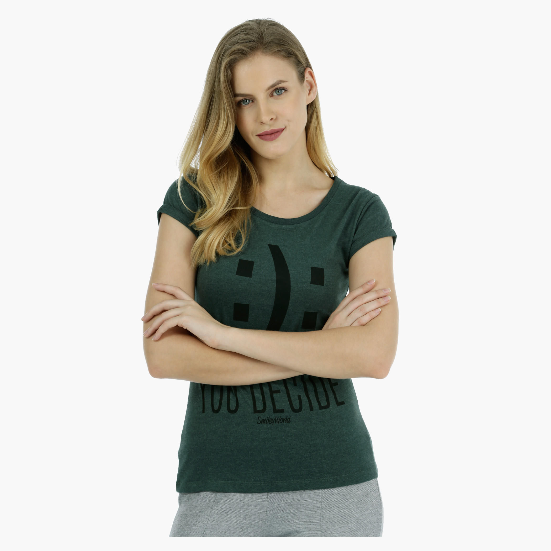 Smiley World Short-sleeved Graphic T-shirt-women-clothing-tshirts-image-1