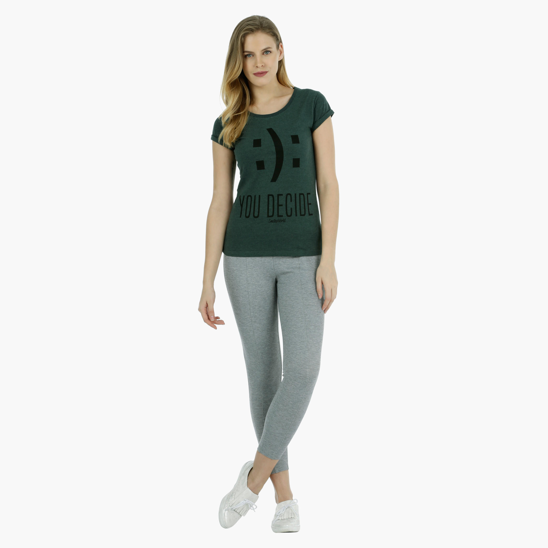 Smiley World Short-sleeved Graphic T-shirt-women-clothing-tshirts-image-5