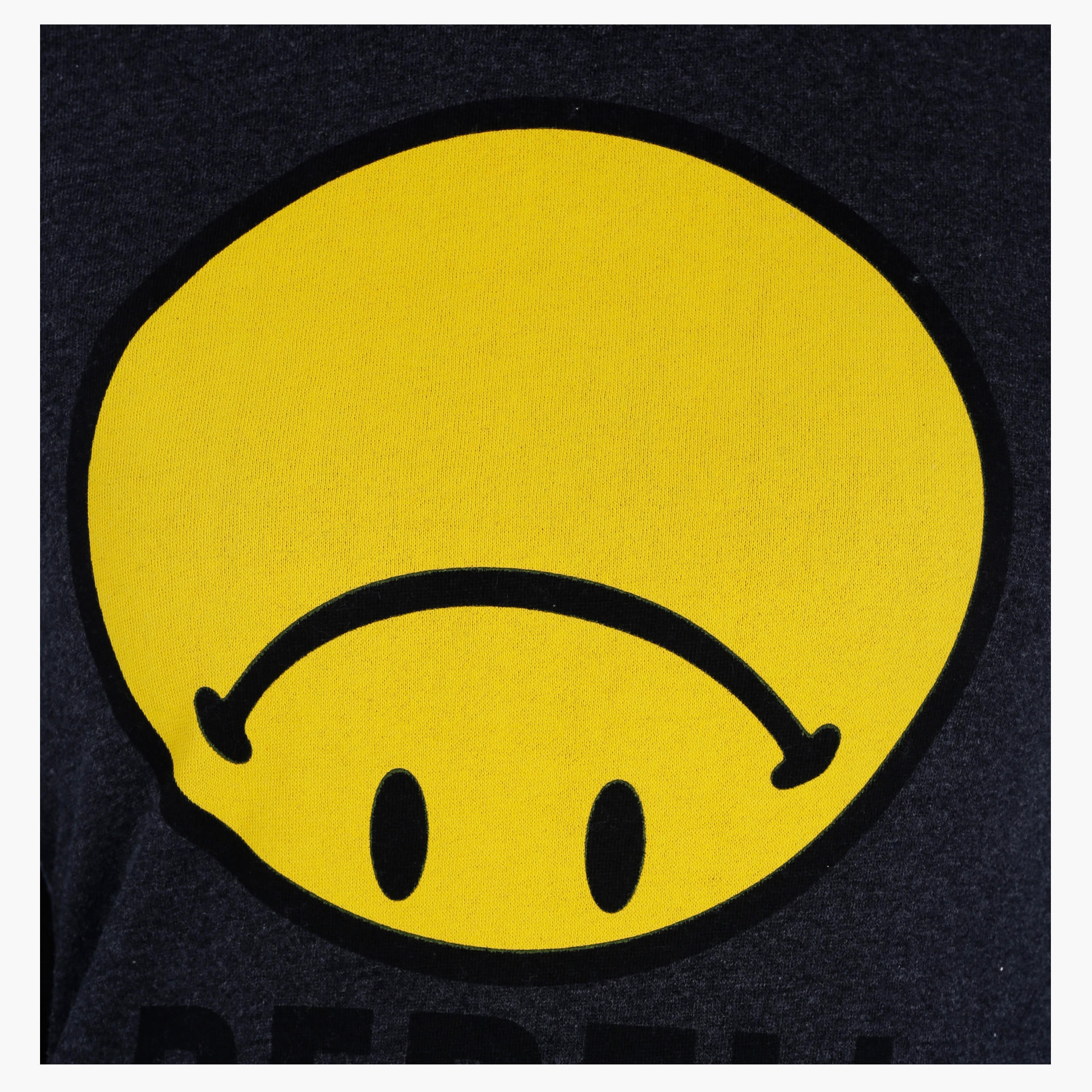 Smiley World Melange Sweatshirt with Graphic Print and Long Sleeves-women-winterwear-hoodiesandsweatshirts-sweatshirts-image-4