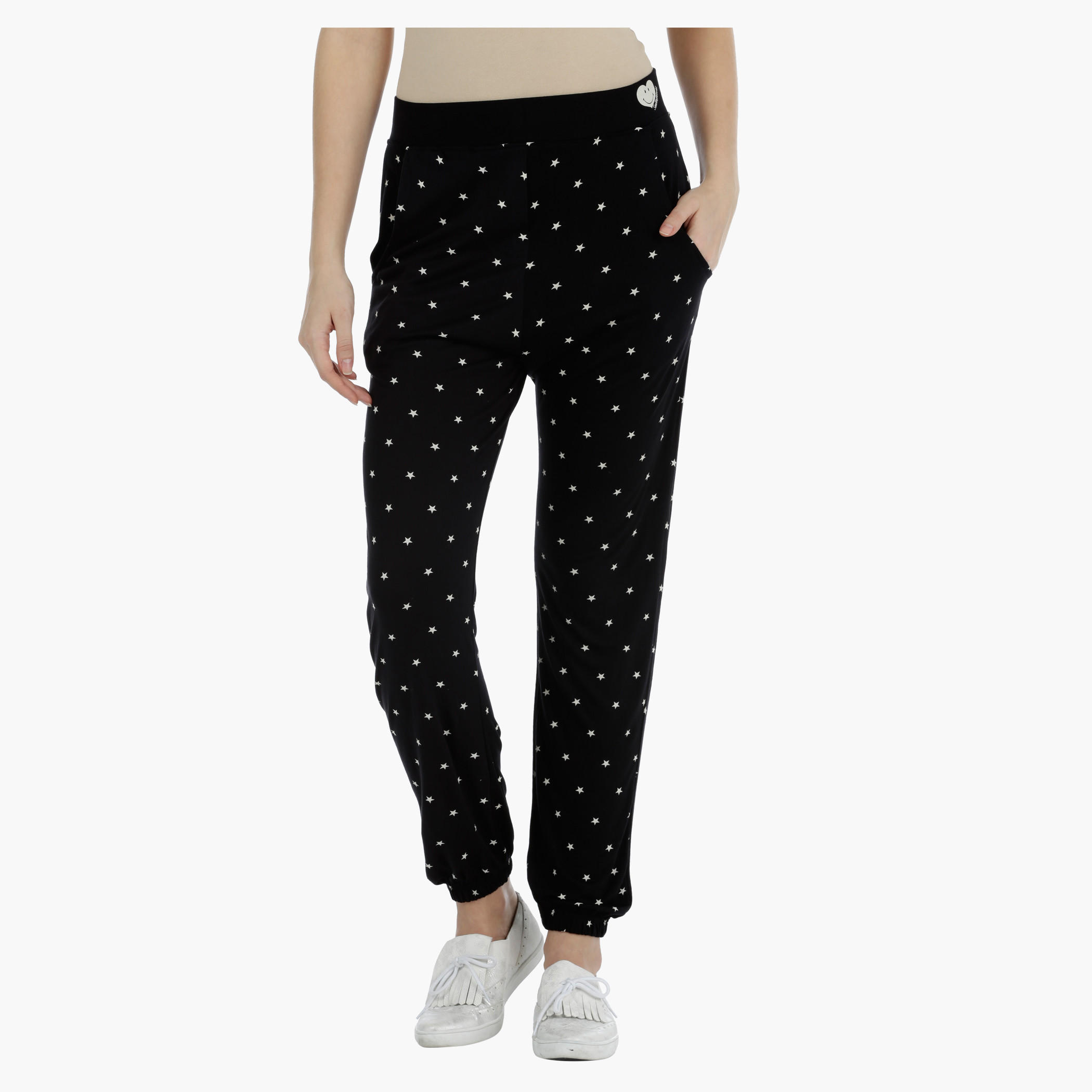 Smiley World Star Print Jog Pants-women-clothing-bottoms-joggers-image-1