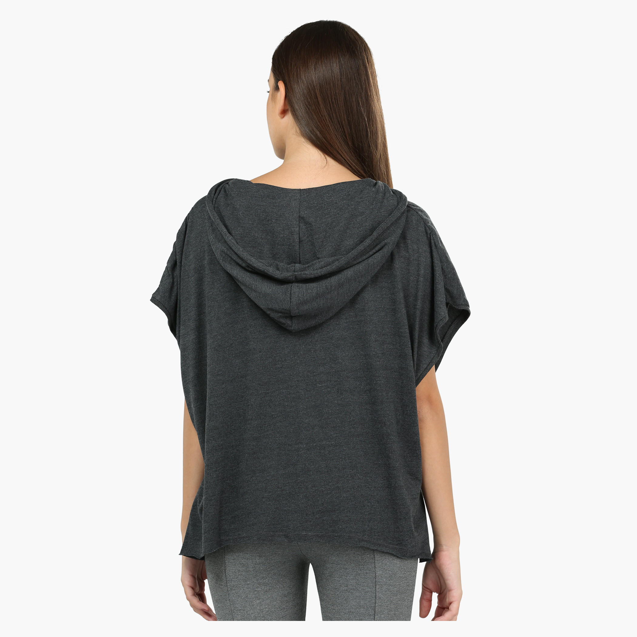 Smiley World Graphic Print Short Sleeves Top with Hood-women-winterwear-hoodiesandsweatshirts-hoodies-image-2