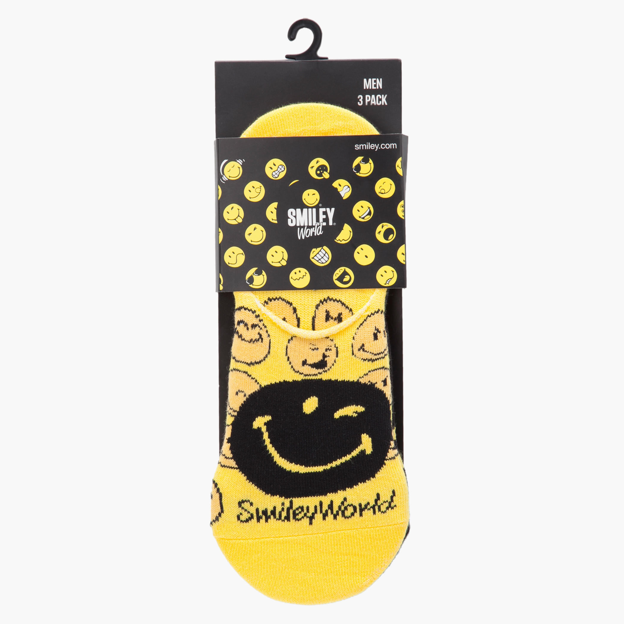 Smiley World Printed Invisible Sock - Set of 3-men-socks-image-2