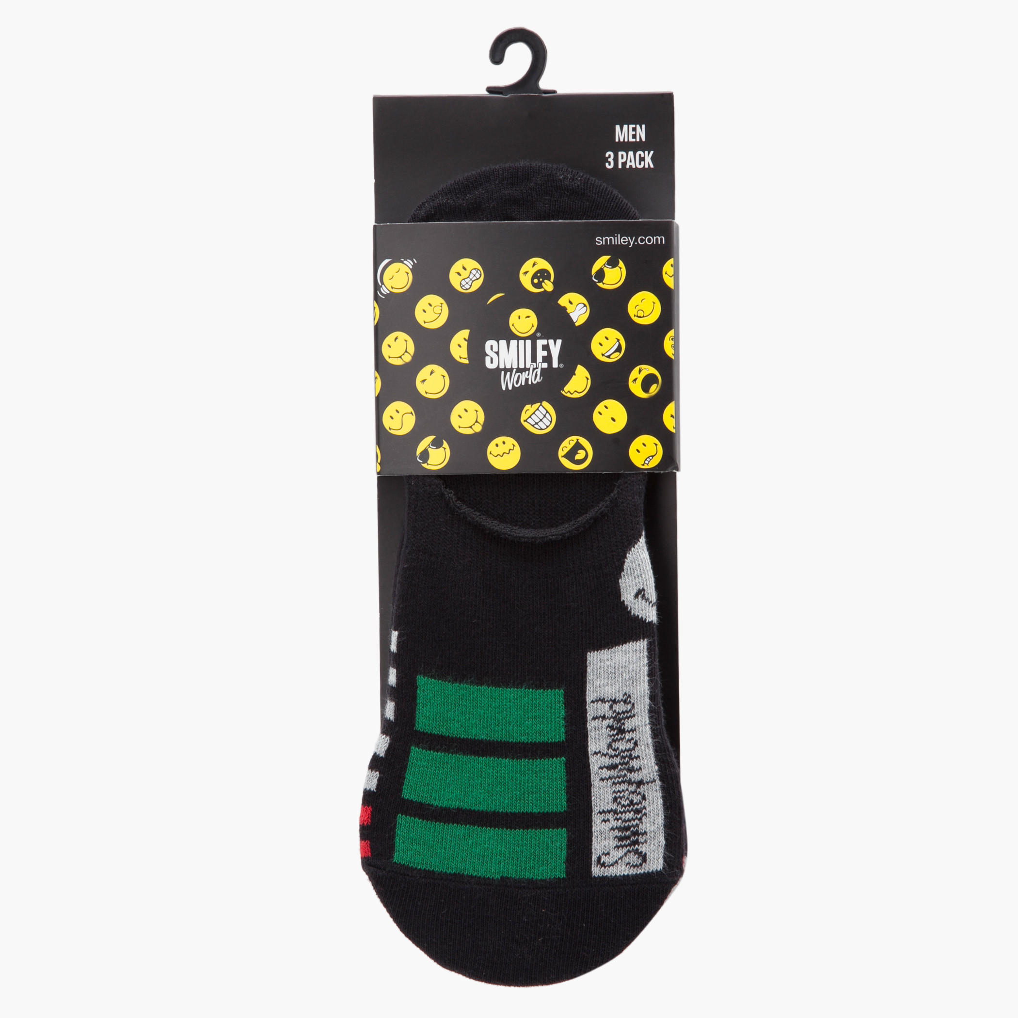 Smiley World Printed Invisible Sock - Set of 3-men-socks-image-2