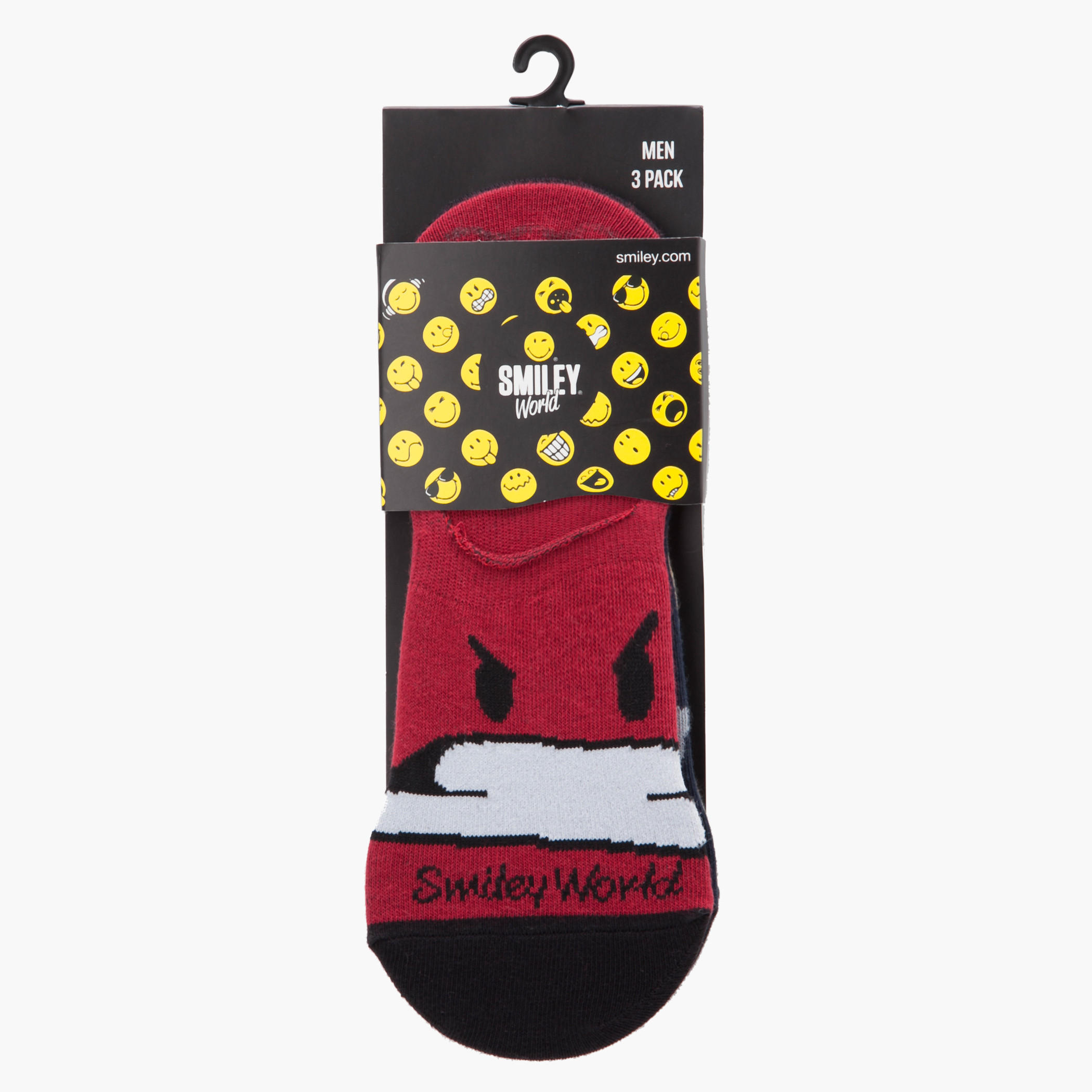 Smiley World Printed Invisible Sock - Set of 3-men-socks-image-2