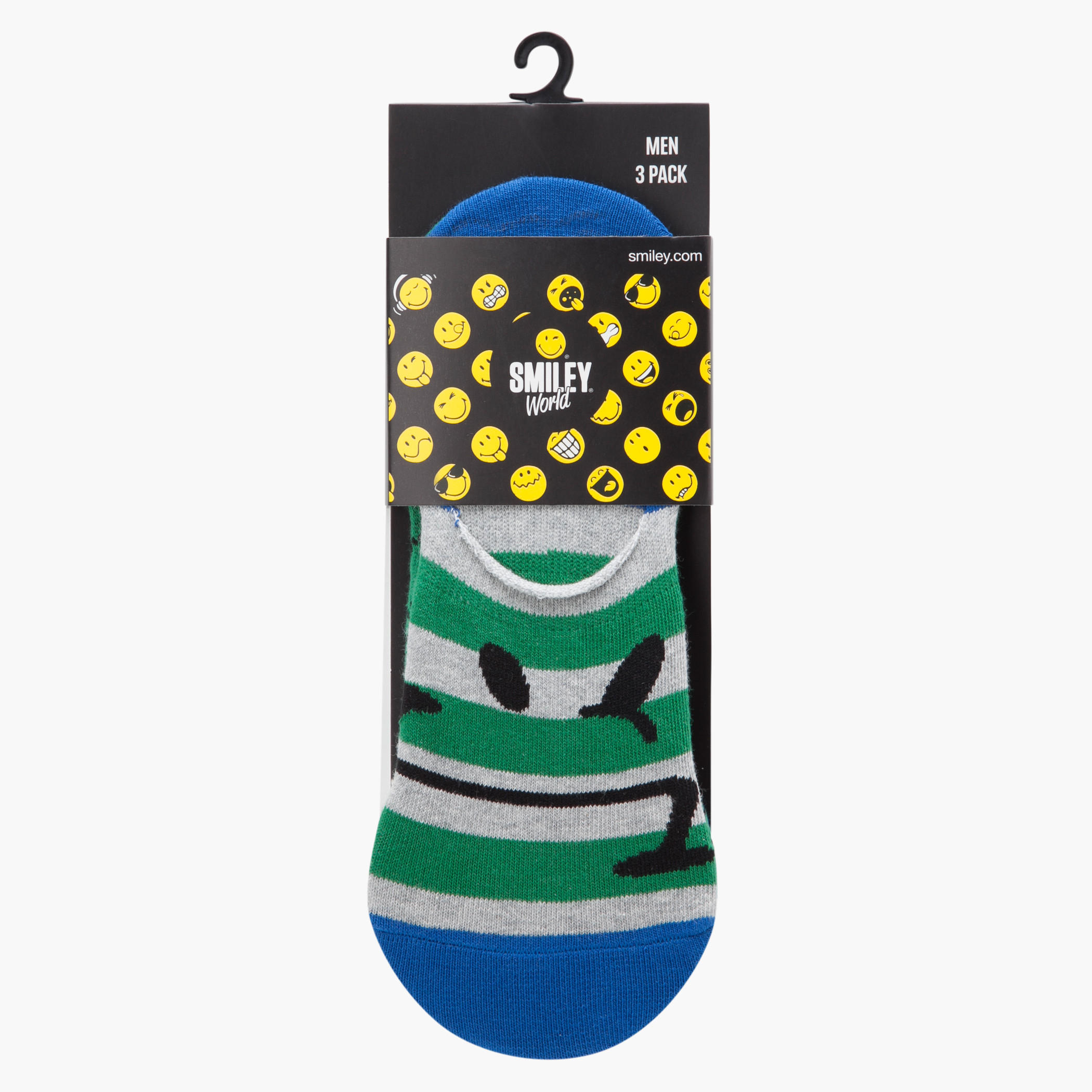Smiley World Printed Invisible Sock - Set of 3-men-socks-image-2