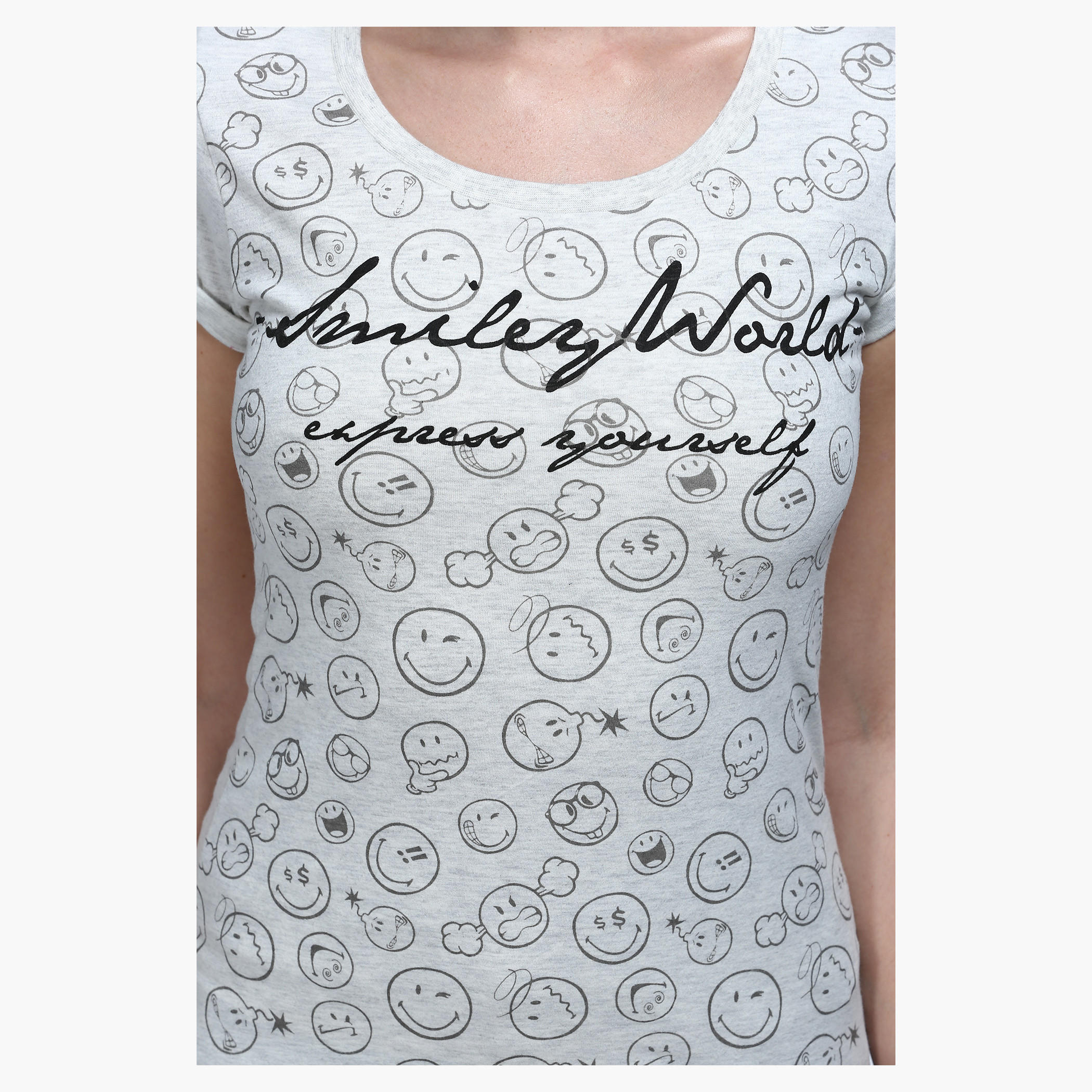 Smiley World Printed Short Sleeves T-Shirt-women-clothing-tshirts-image-4