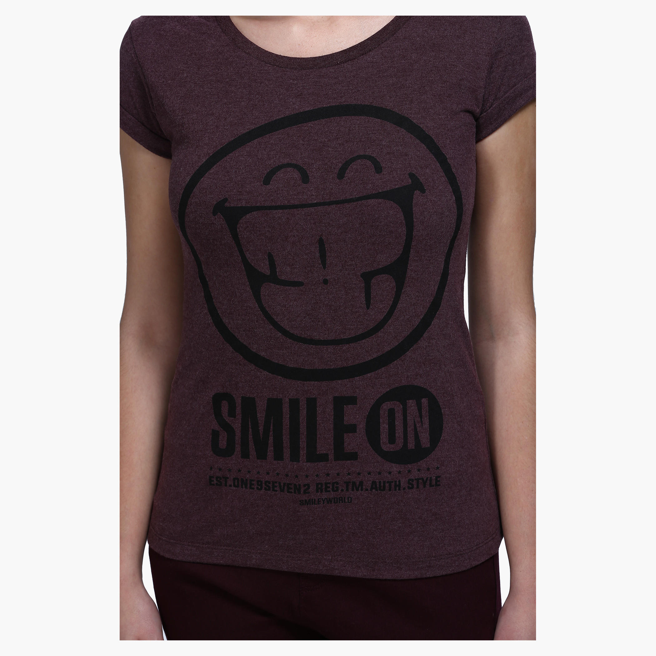 Smiley World Graphic Print Short Sleeves T-Shirt-women-clothing-tshirts-image-4