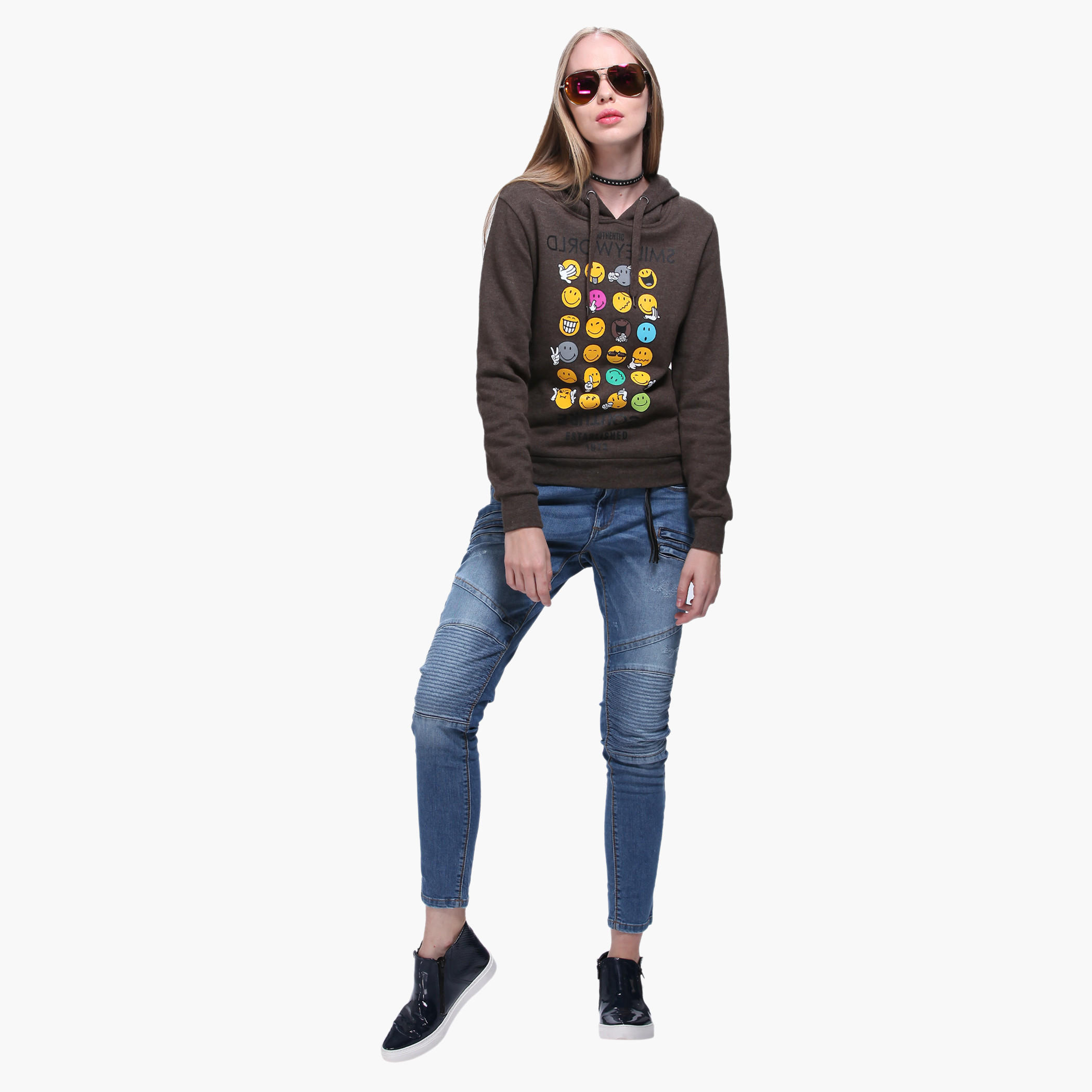Smiley World Hooded Sweat Shirt-women-winterwear-hoodiesandsweatshirts-hoodies-image-1
