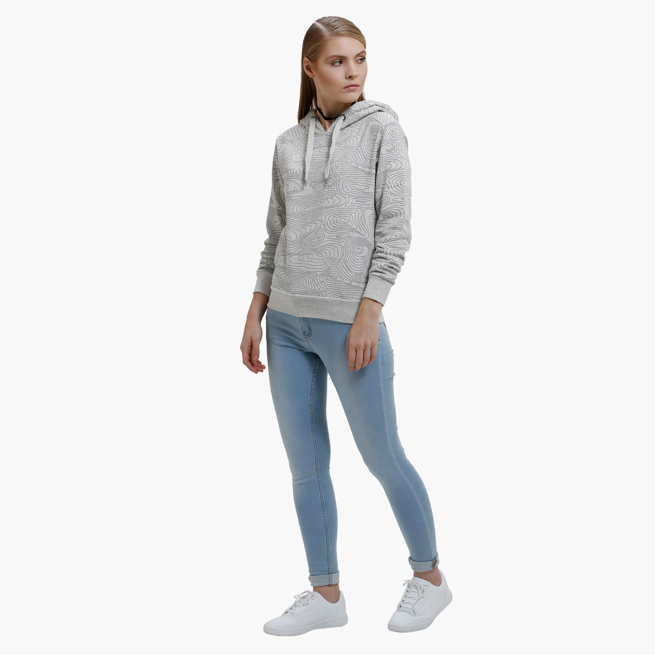 Smiley World Printed Sweatshirt with Hood and Long Sleeves-women-winterwear-hoodiesandsweatshirts-hoodies-image-5