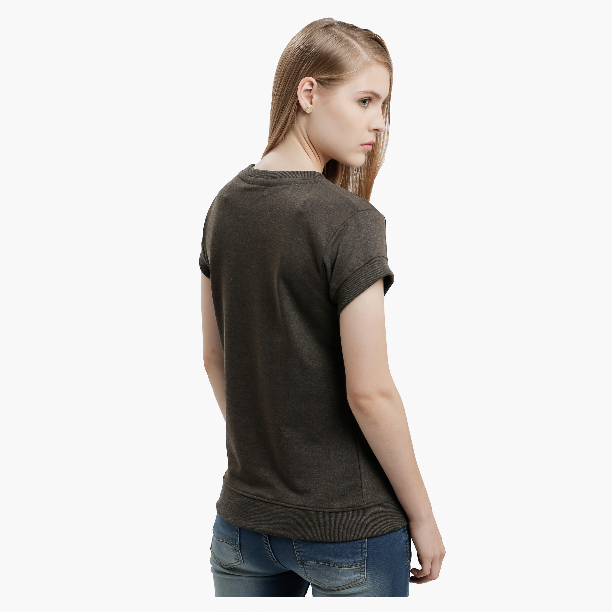 Smiley World Graphic Print T-Shirt with Short Sleeves-women-clothing-tshirts-image-4