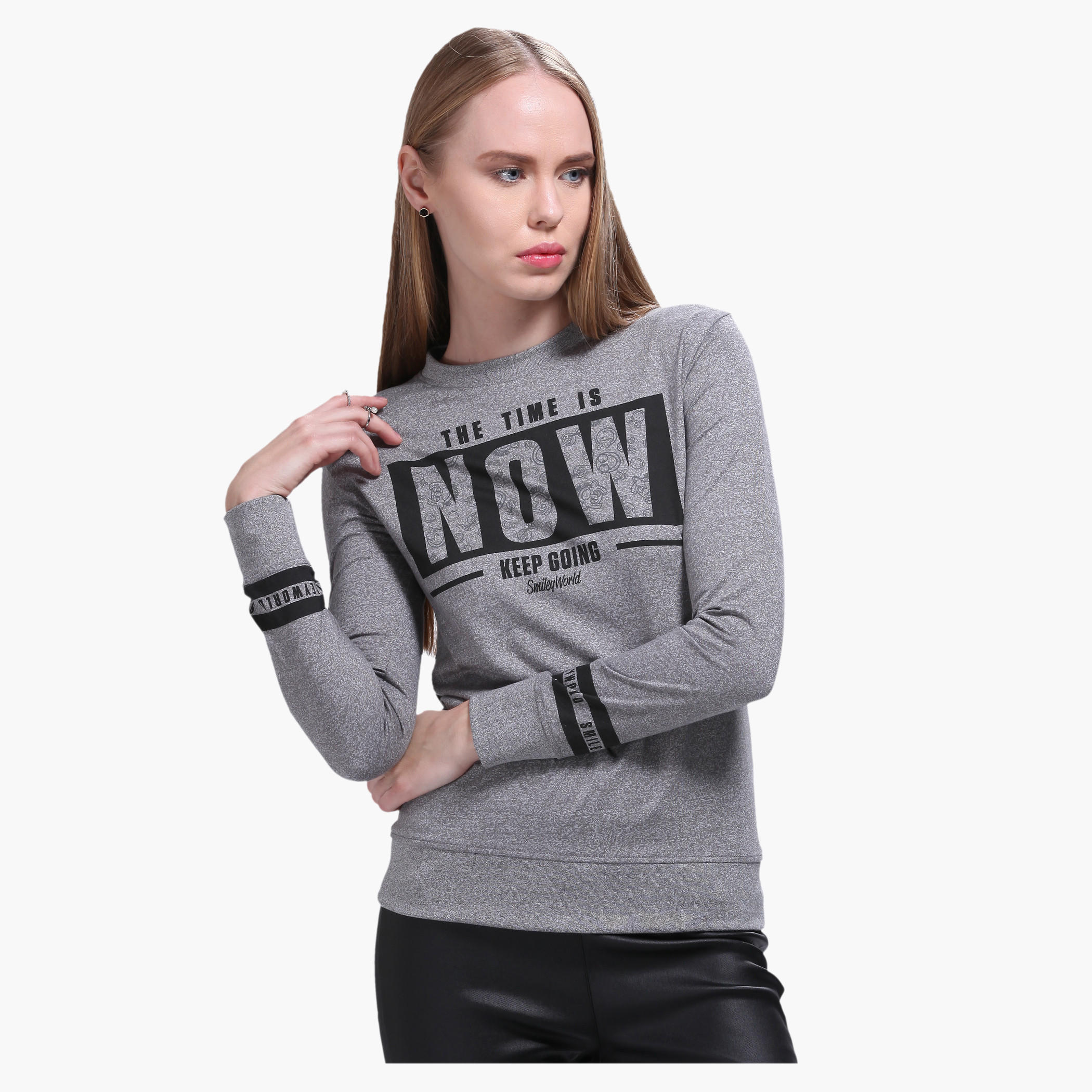 Smiley World Printed Sweatshirt with Long Sleeves-women-winterwear-hoodiesandsweatshirts-sweatshirts-image-1