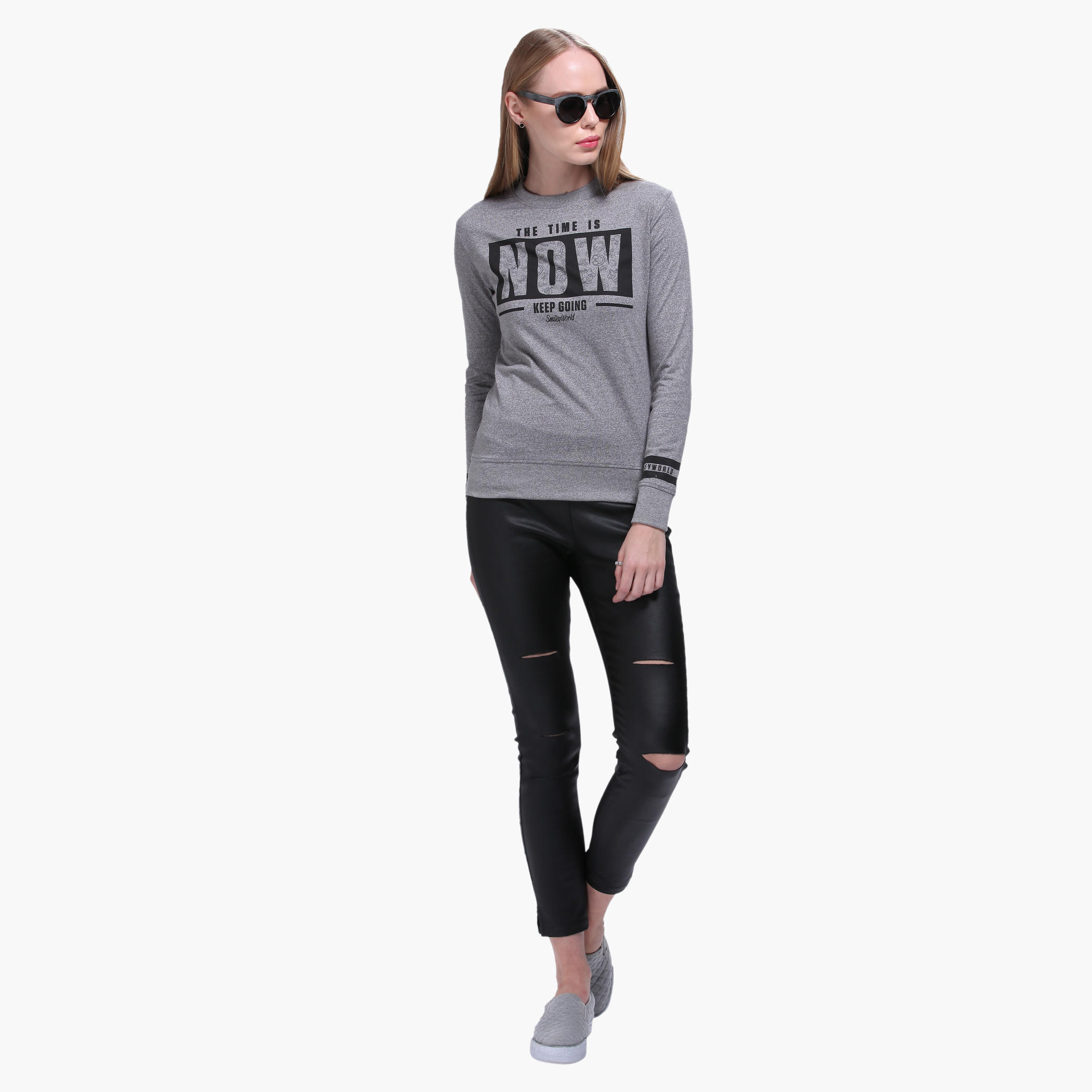 Smiley World Printed Sweatshirt with Long Sleeves-women-winterwear-hoodiesandsweatshirts-sweatshirts-image-5