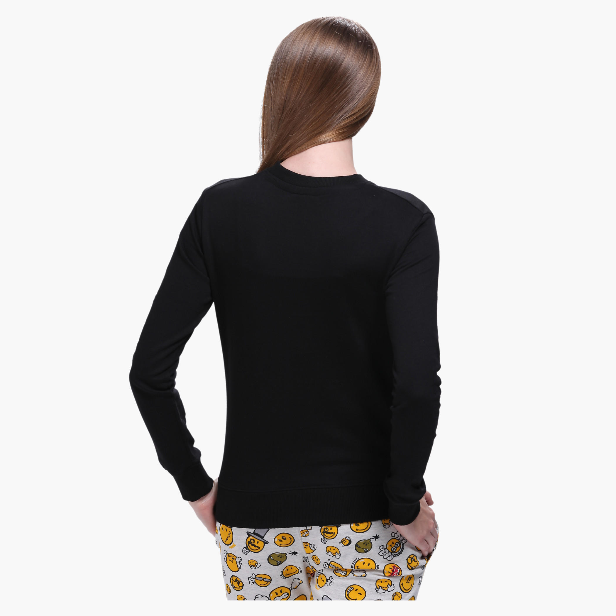 Smiley World Printed Sweatshirt with Long Sleeves-women-winterwear-hoodiesandsweatshirts-sweatshirts-image-2