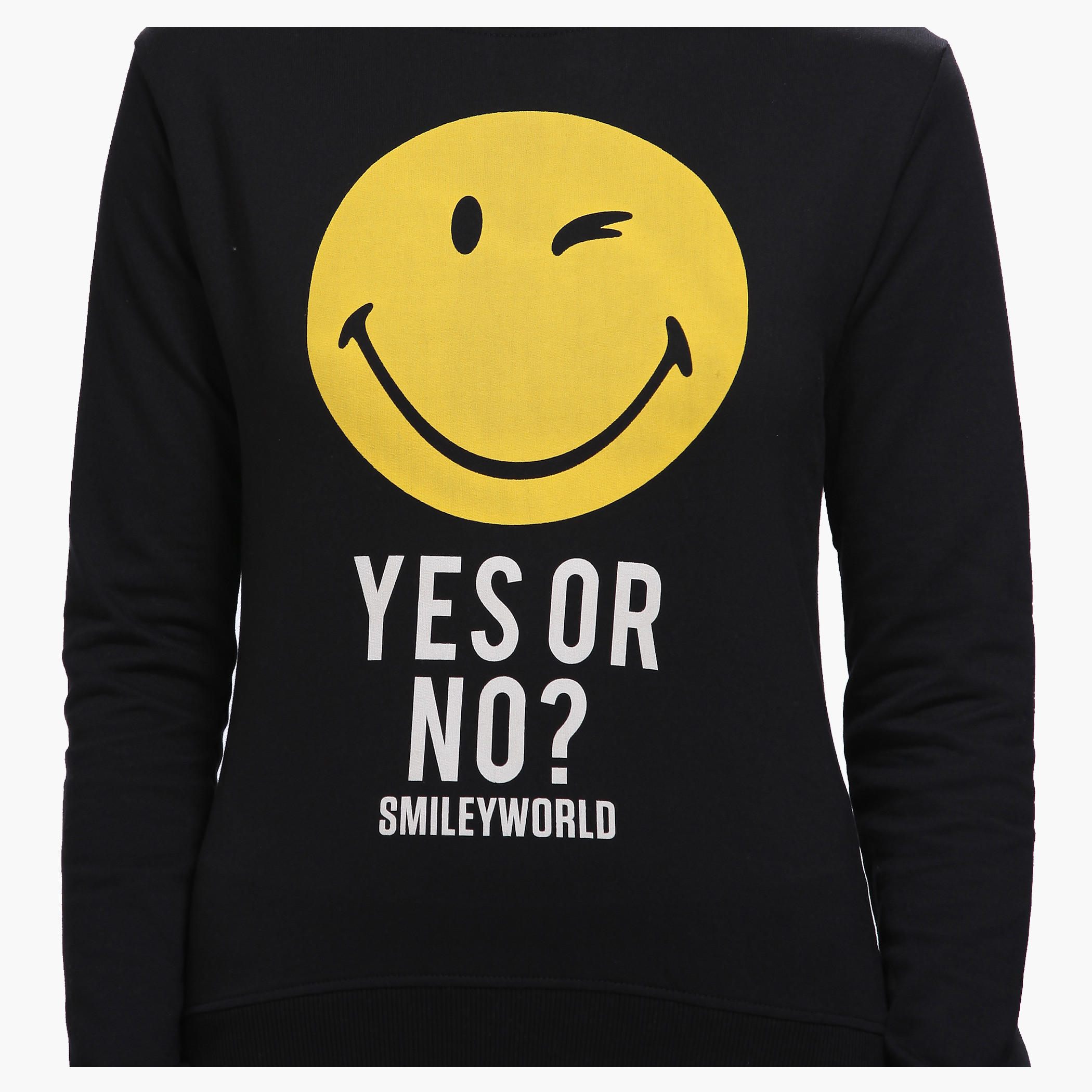 Smiley World Printed Sweatshirt with Long Sleeves-women-winterwear-hoodiesandsweatshirts-sweatshirts-image-4