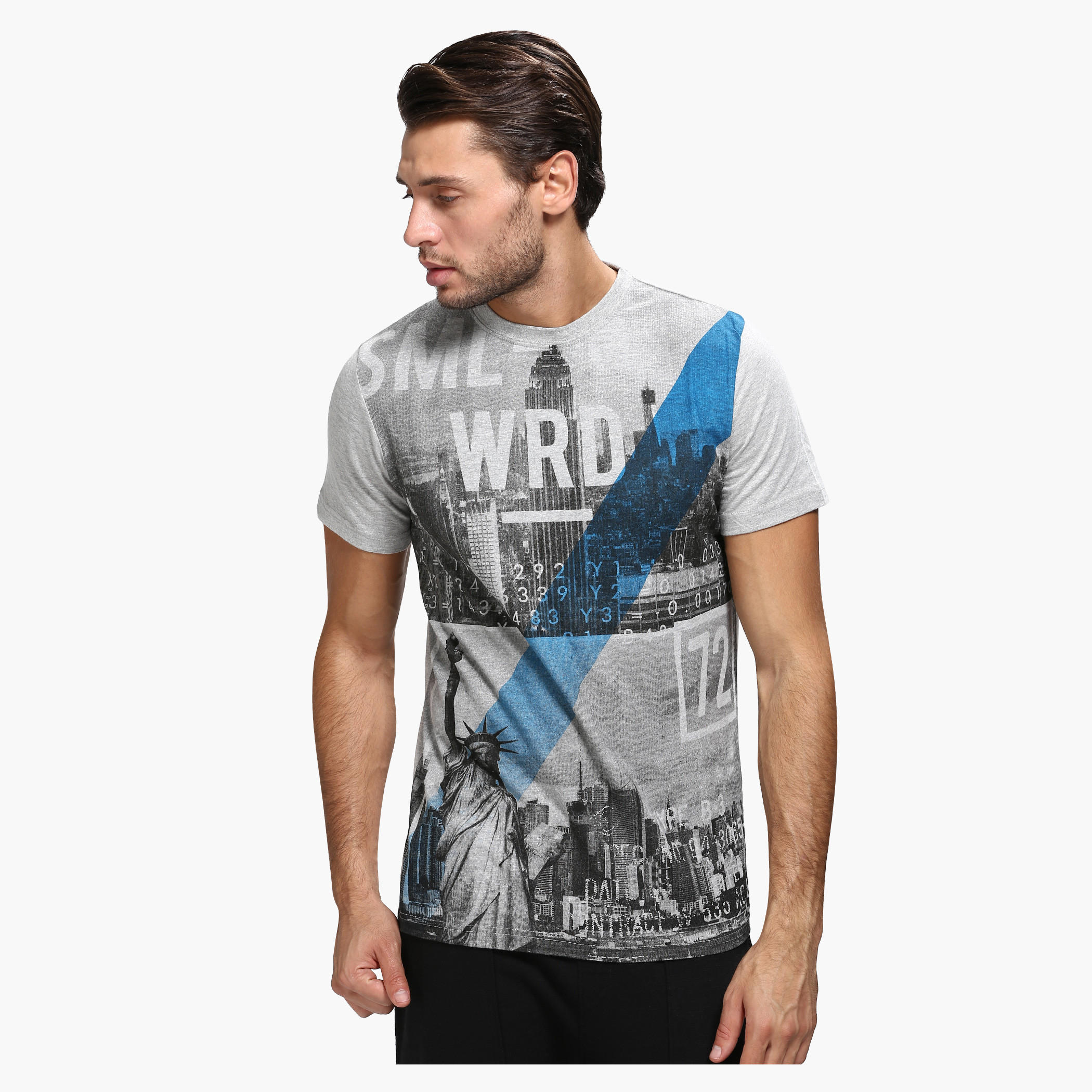Smiley World Printed T-Shirt with Short Sleeves-men-clothing-tshirtsandpolos-tshirts-image-1