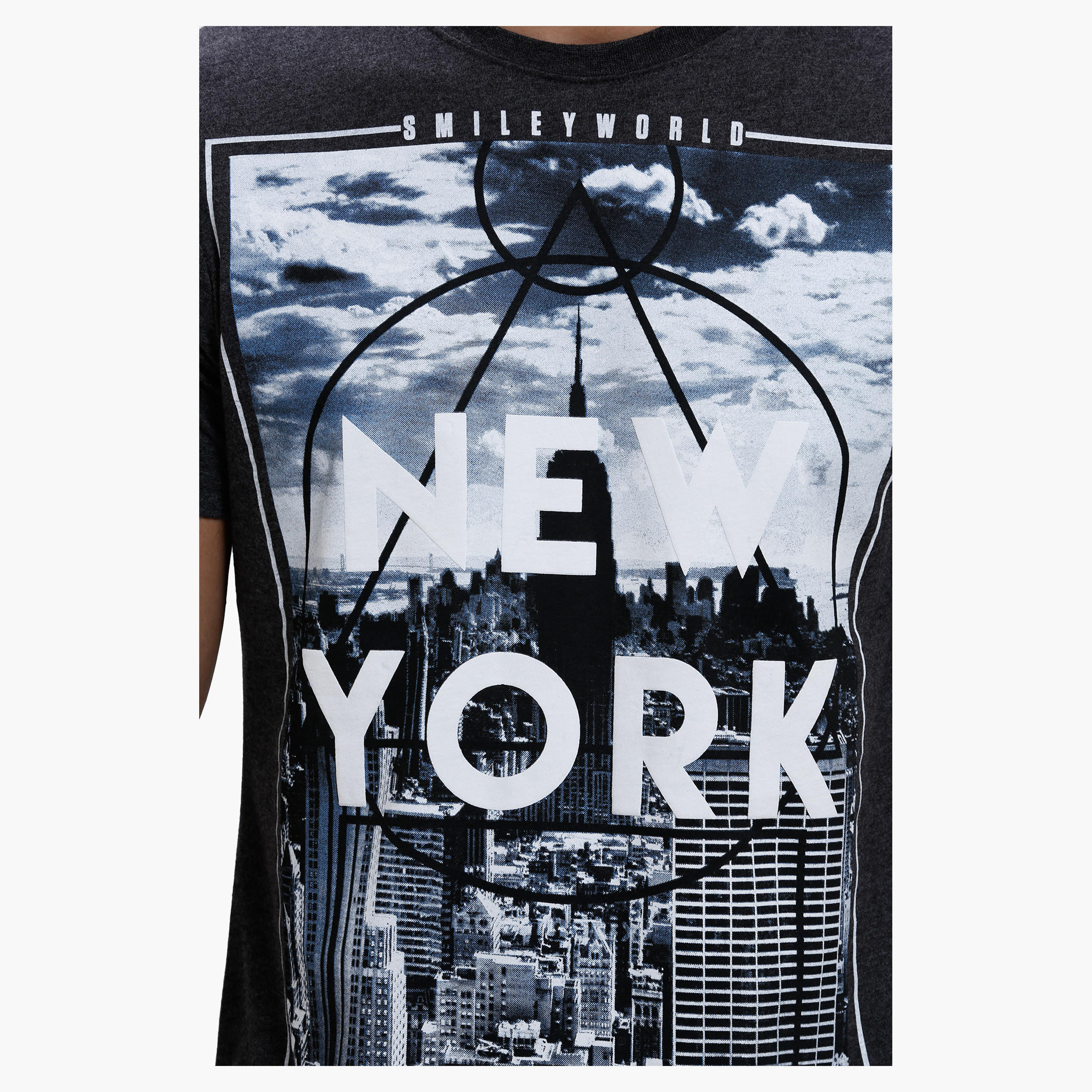 Smiley World Graphic Print T-Shirt with Short Sleeves-men-clothing-tshirtsandpolos-tshirts-image-4
