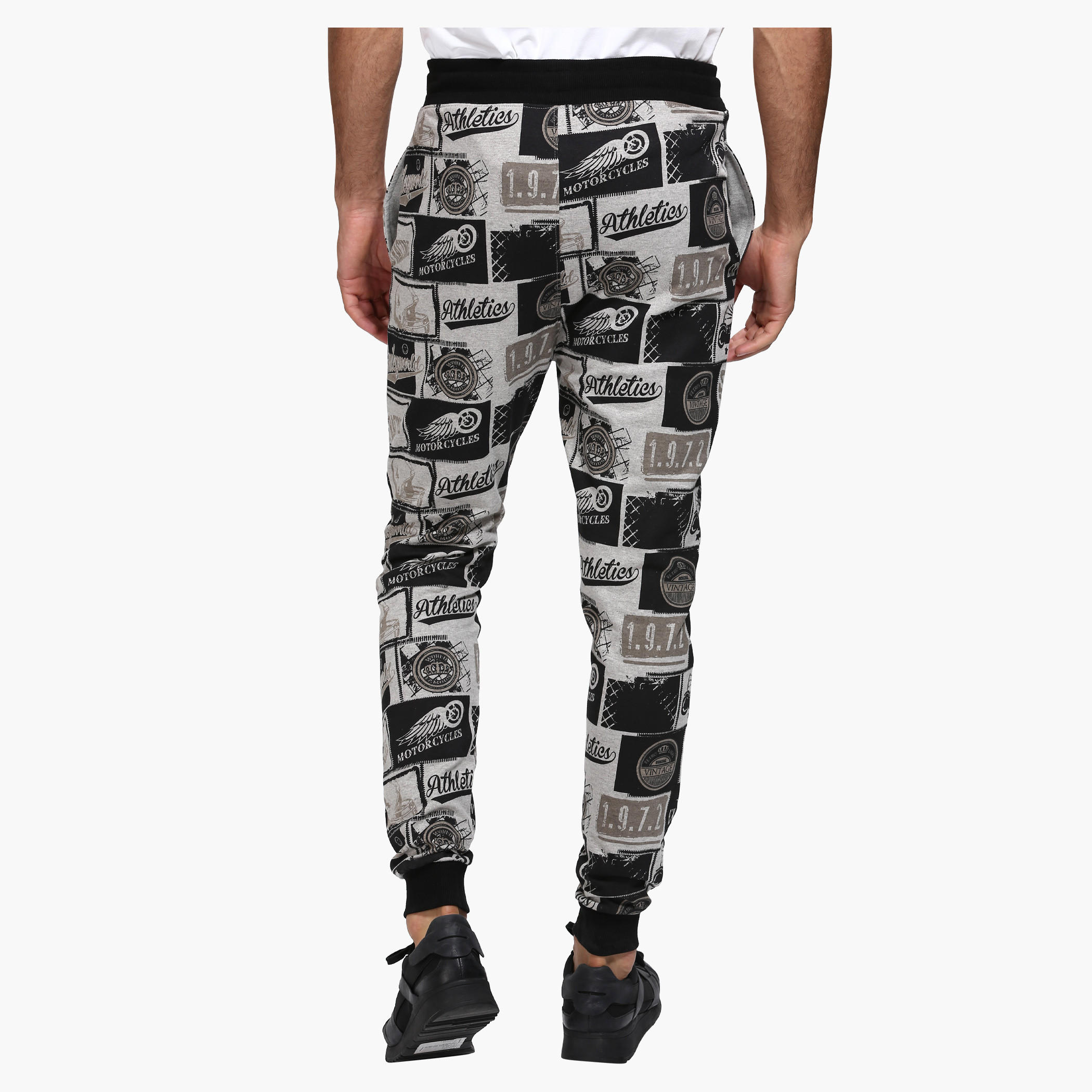 Smiley World Printed Joggers with Elasticised Waistband-men-clothing-bottoms-joggers-image-2