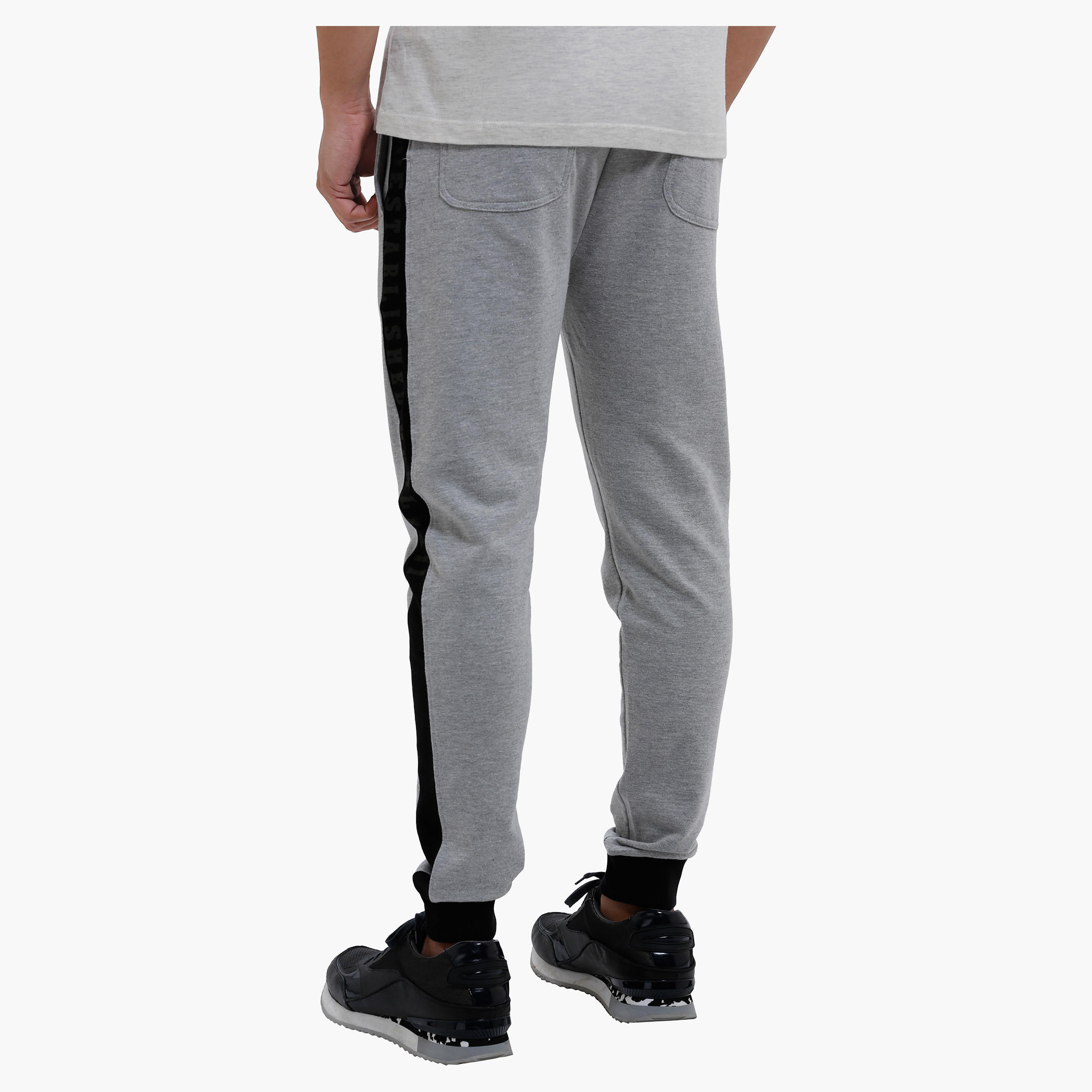 Smiley World Melange Jog Pants with Side Panels-men-clothing-bottoms-joggers-image-2