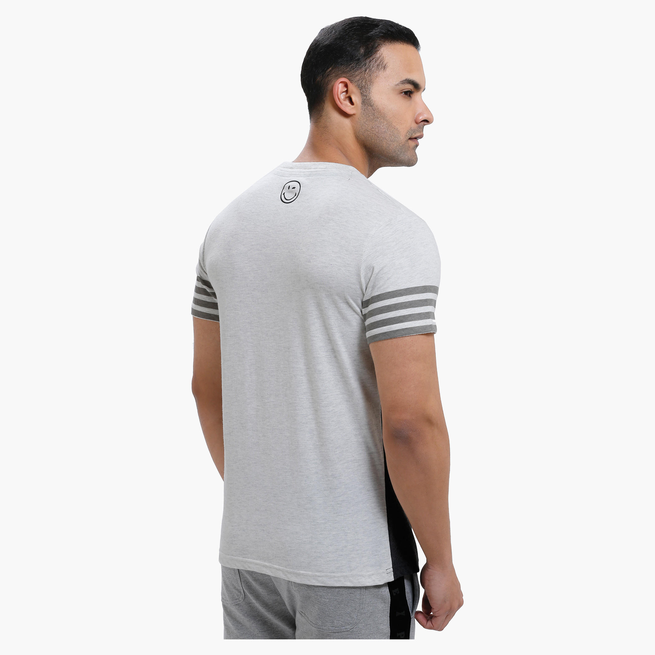 Smiley World Printed Crew Neck T-Shirt with Short Sleeves-men-clothing-tshirtsandpolos-tshirts-image-2
