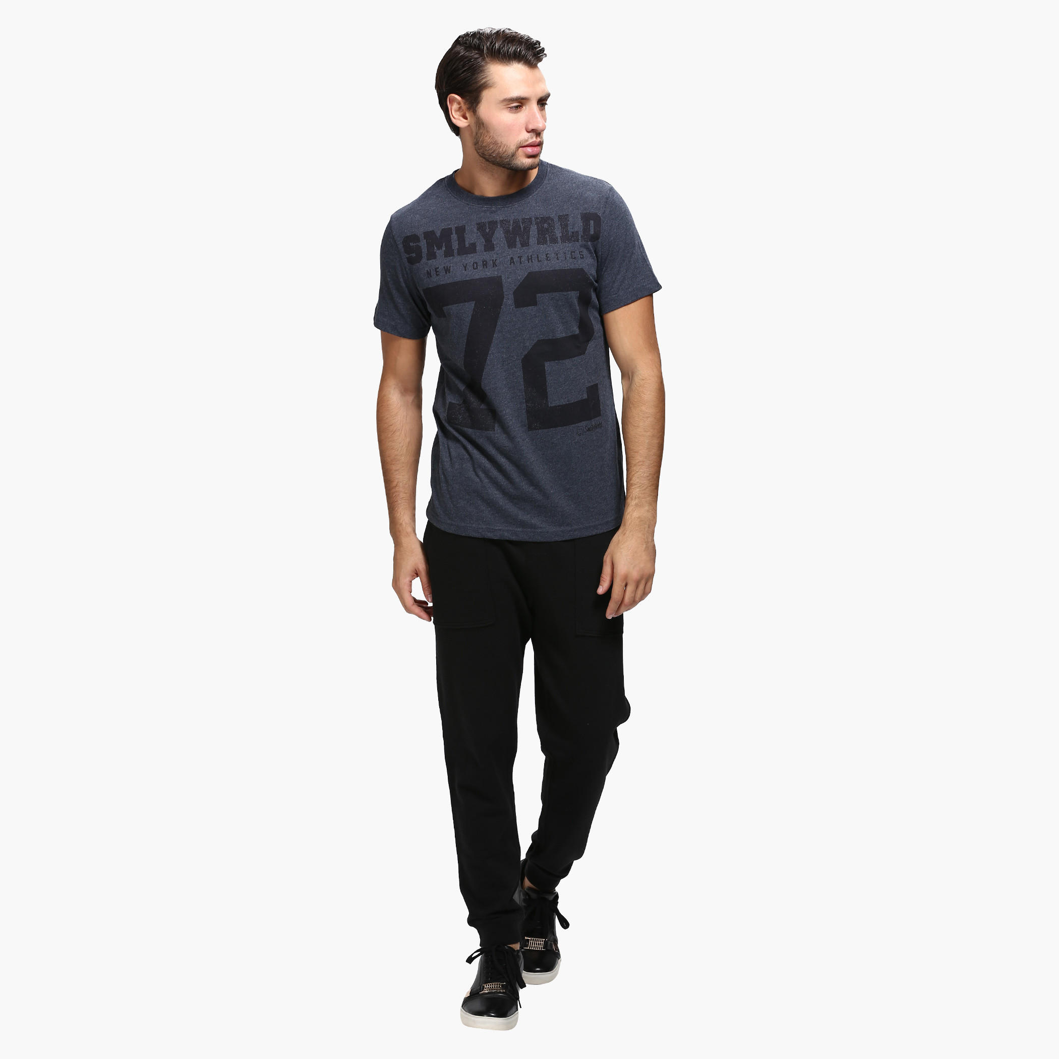 Smiley World Casual Crew Neck T-Shirt with Short Sleeves-men-clothing-tshirtsandpolos-tshirts-image-5