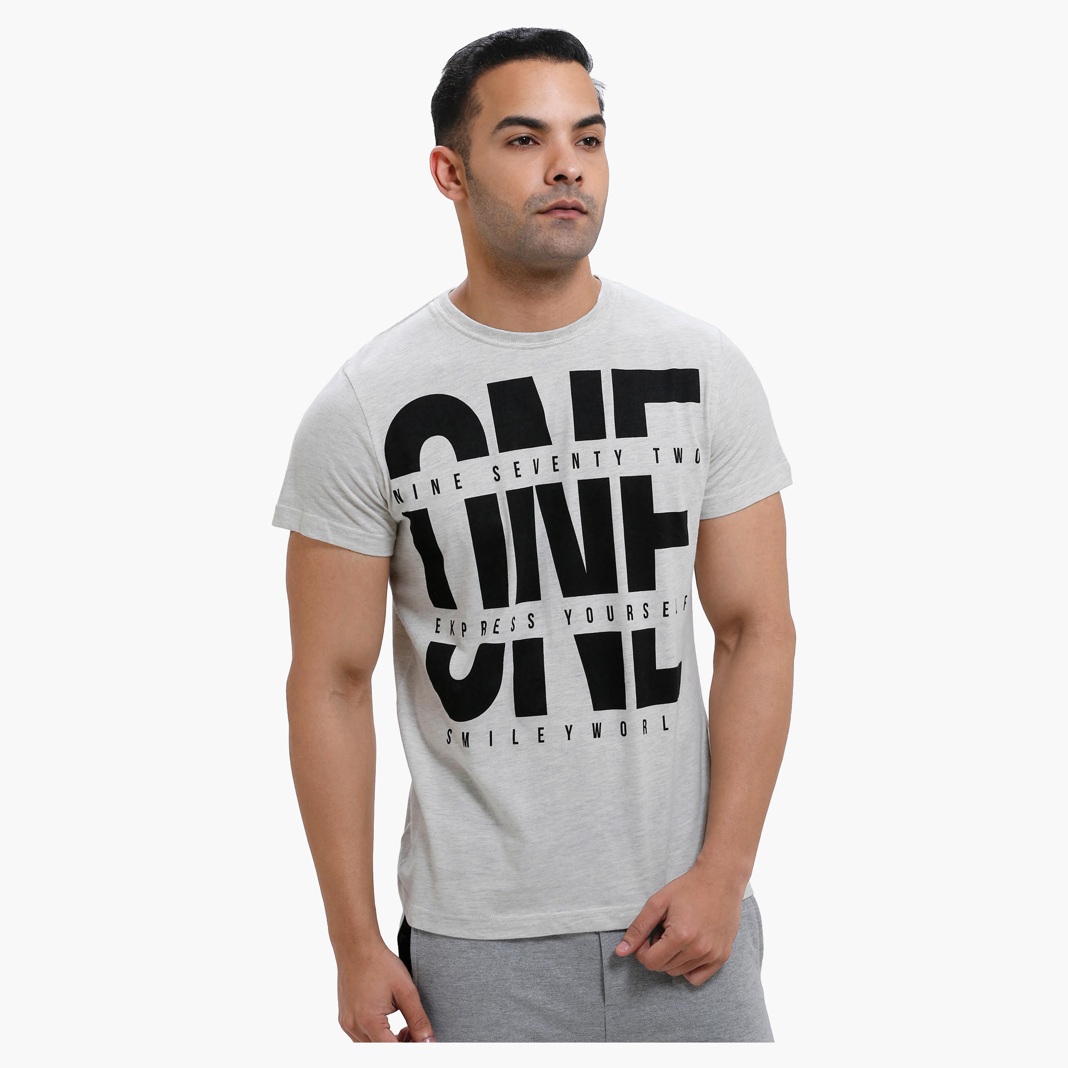 Smiley World Graphic Print T-Shirt with Short Sleeves-men-clothing-tshirtsandpolos-tshirts-image-1