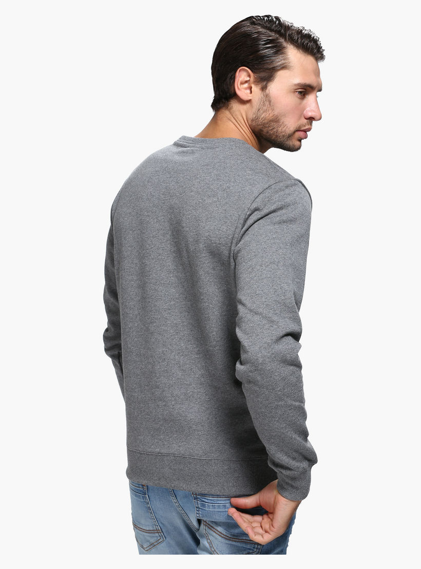 Smiley World Graphic Print Crew Neck Sweatshirt with Long Sleeves-men-winterwear-hoodiesandsweatshirts-image-2