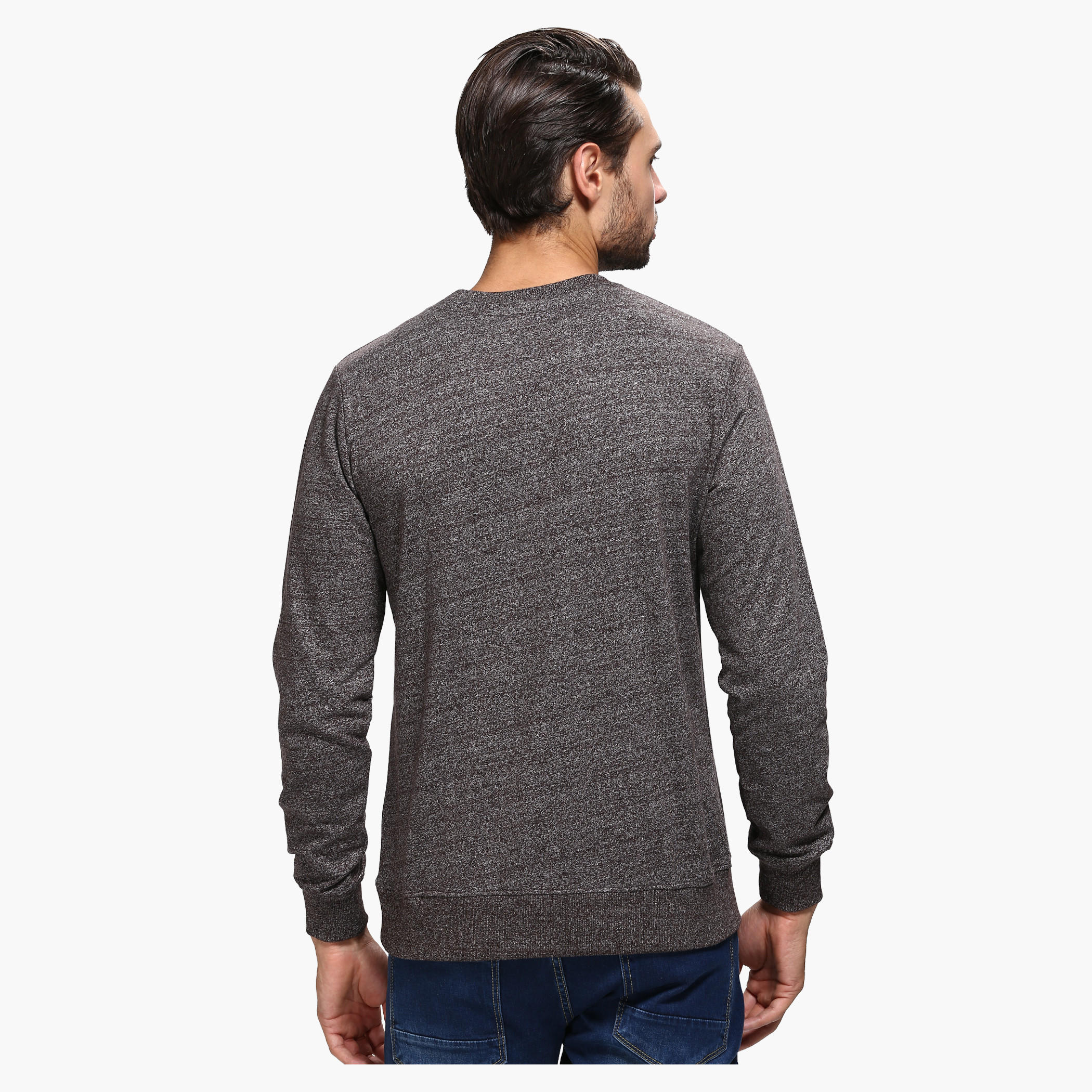 Smiley World Printed Round Neck Sweatshirt with Long Sleeves-men-winterwear-hoodiesandsweatshirts-image-2