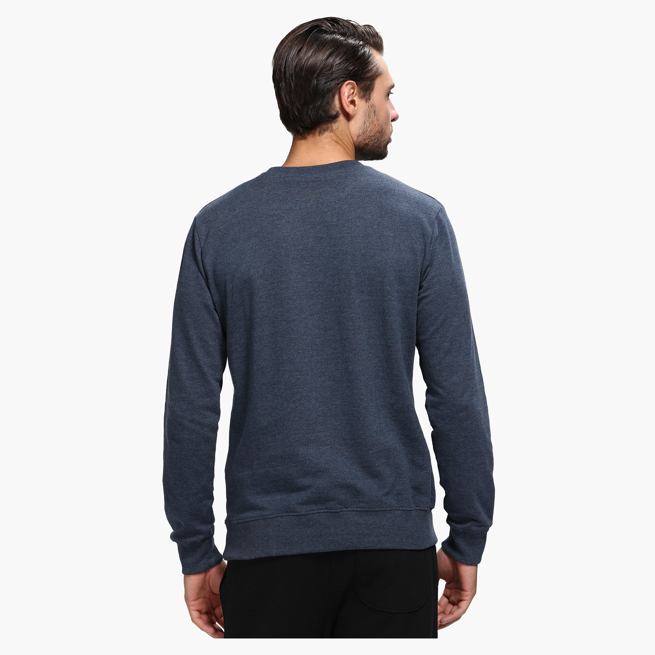 Smiley World Printed Round Neck Sweatshirt with Long Sleeves-men-winterwear-hoodiesandsweatshirts-image-4