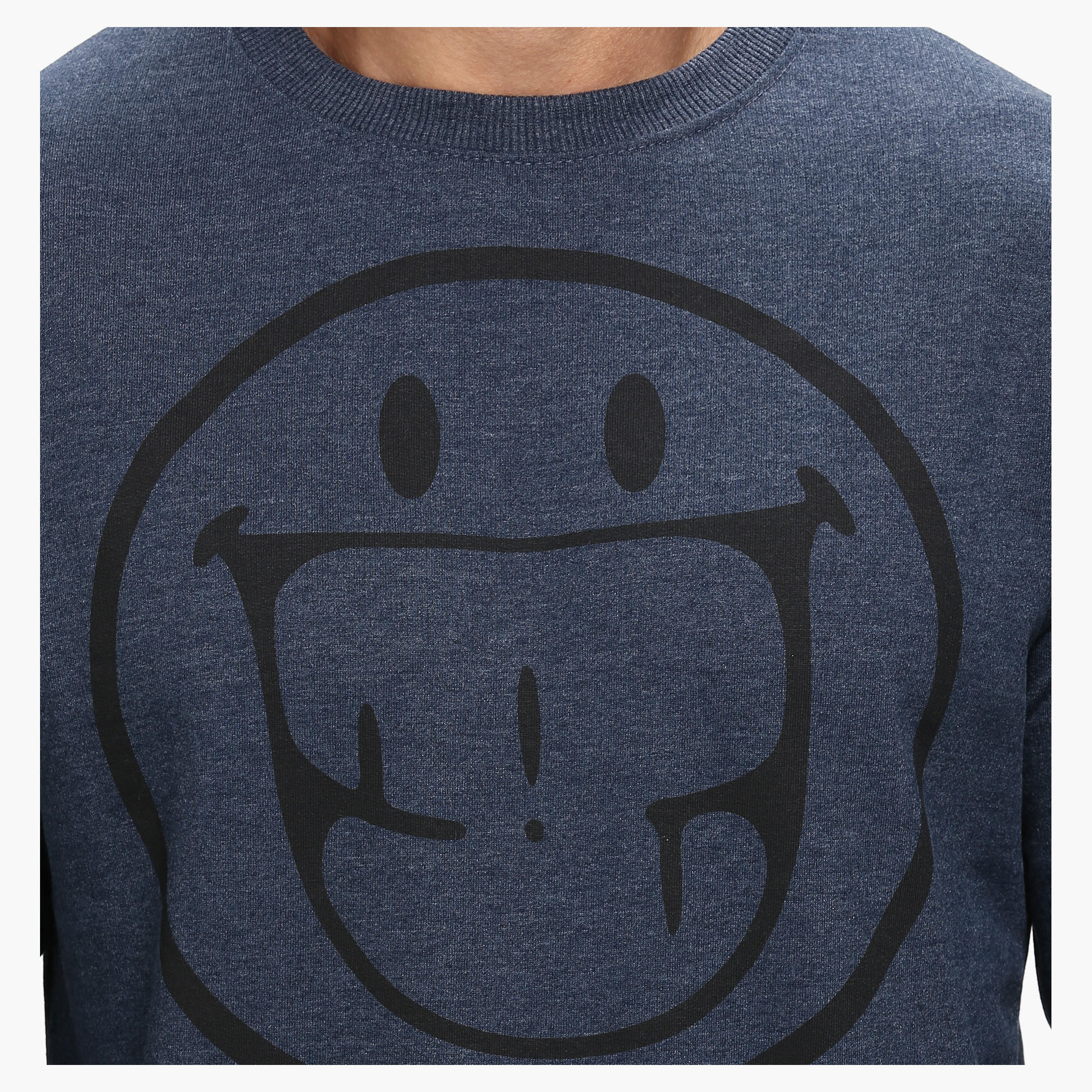Smiley World Printed Round Neck Sweatshirt with Long Sleeves-men-winterwear-hoodiesandsweatshirts-image-4