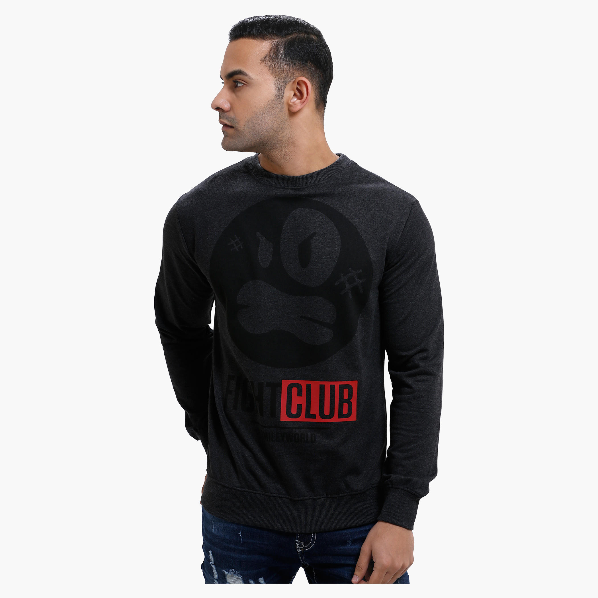 Smiley World Graphic Print Long Sleeves T-Shirt-men-winterwear-hoodiesandsweatshirts-image-1