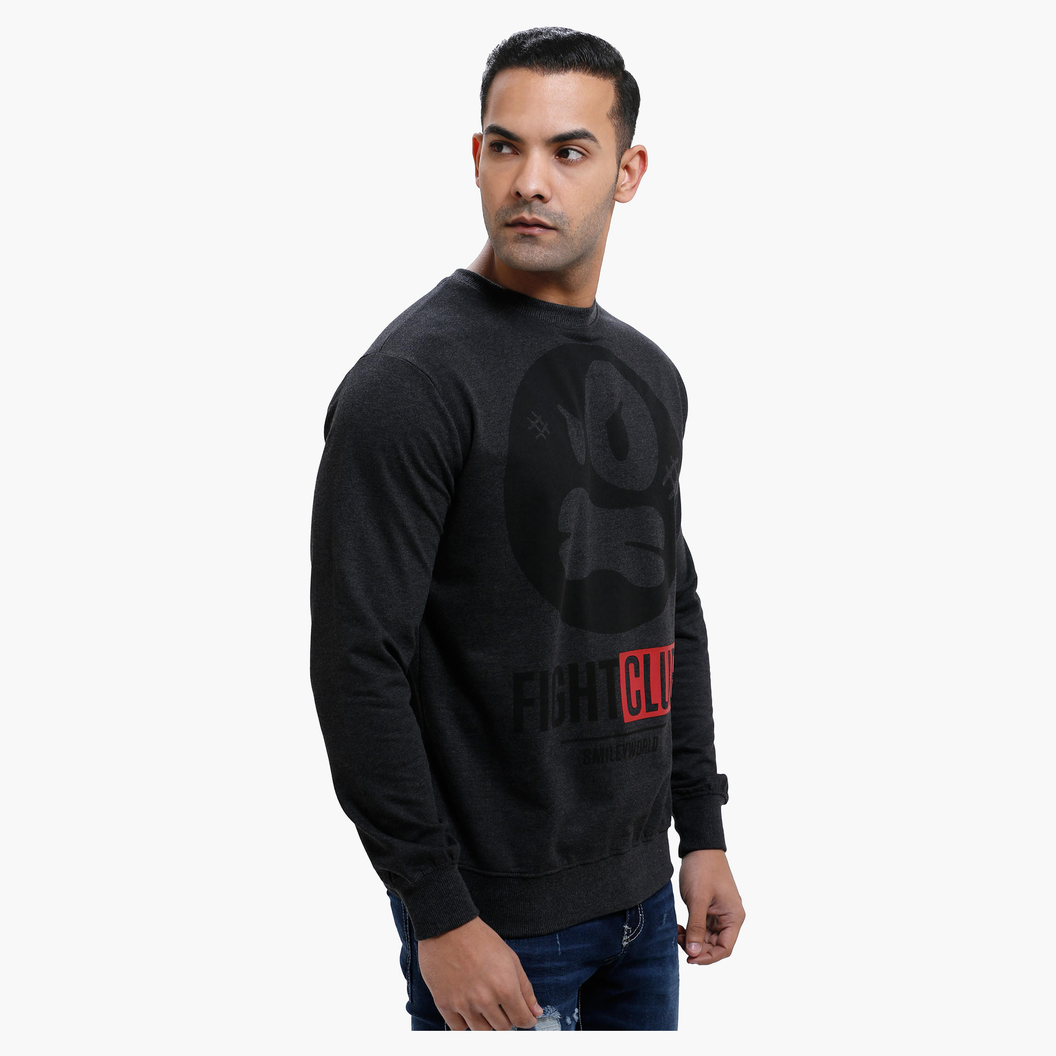 Smiley World Graphic Print Long Sleeves T-Shirt-men-winterwear-hoodiesandsweatshirts-image-3
