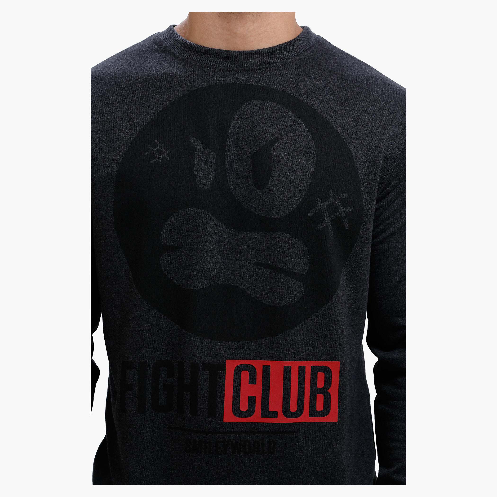Smiley World Graphic Print Long Sleeves T-Shirt-men-winterwear-hoodiesandsweatshirts-image-4