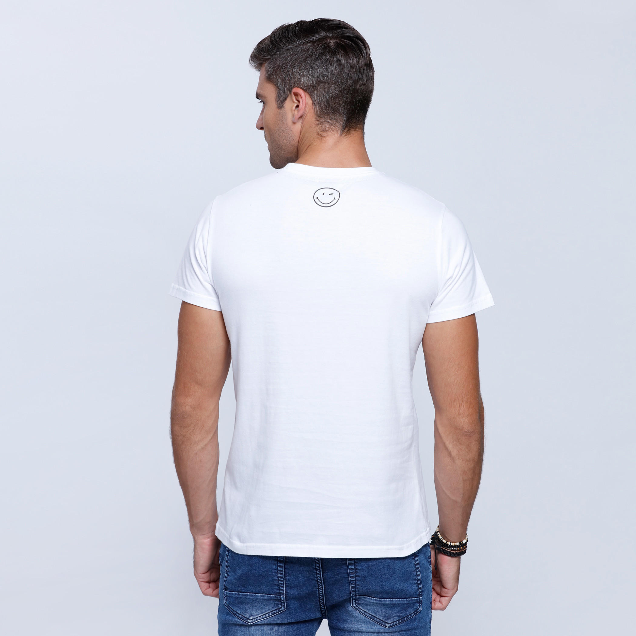 Smiley World Graphic Print T-Shirt with Crew Neck and Short Sleeves-men-clothing-tshirtsandpolos-tshirts-image-2